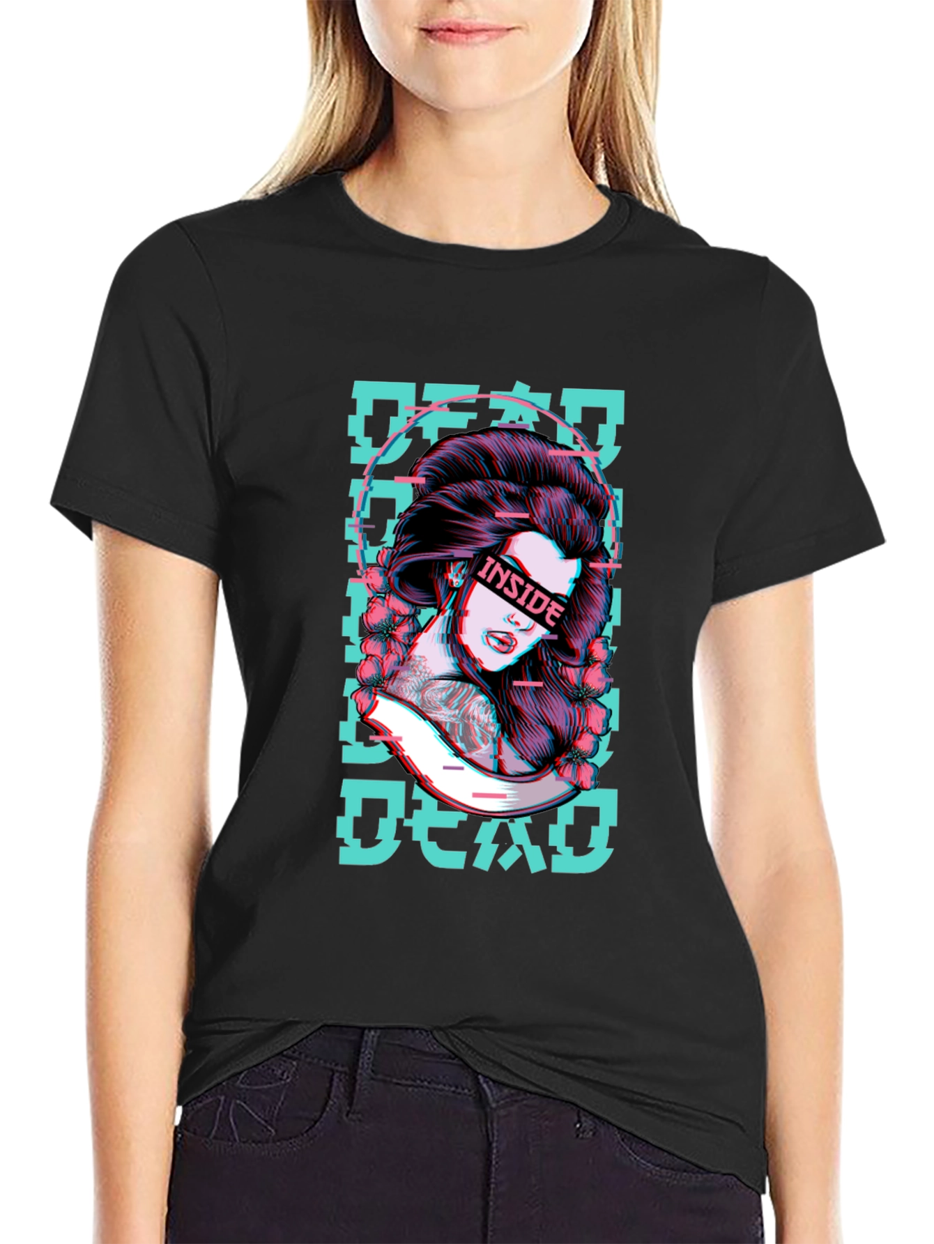 Geisha Inside Dead T-Shirt - Unique Graphic Tee