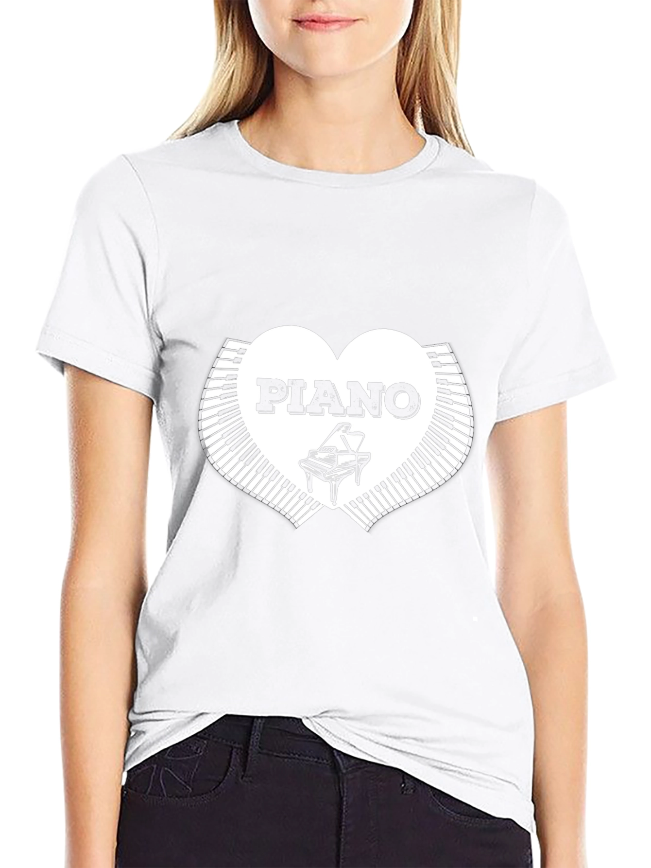 Piano Heart T-Shirt - Musician Graphic Tee