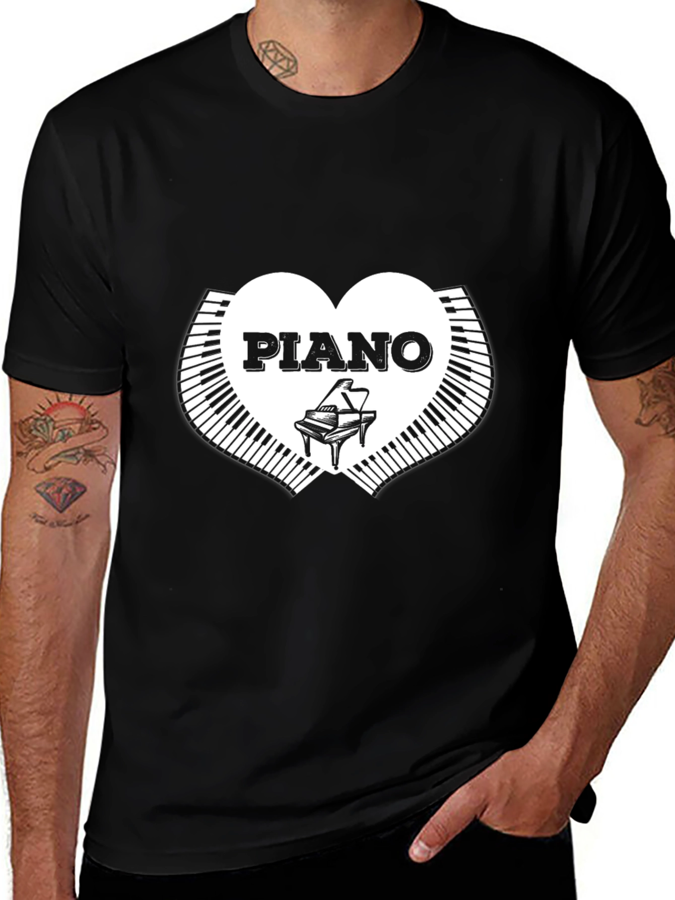 Piano Heart T-Shirt - Musician Graphic Tee
