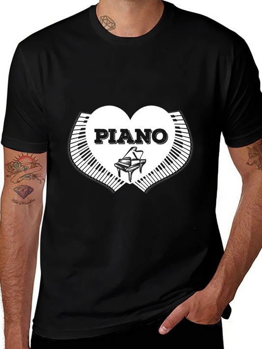 Piano Heart T-Shirt - Musician Graphic Tee