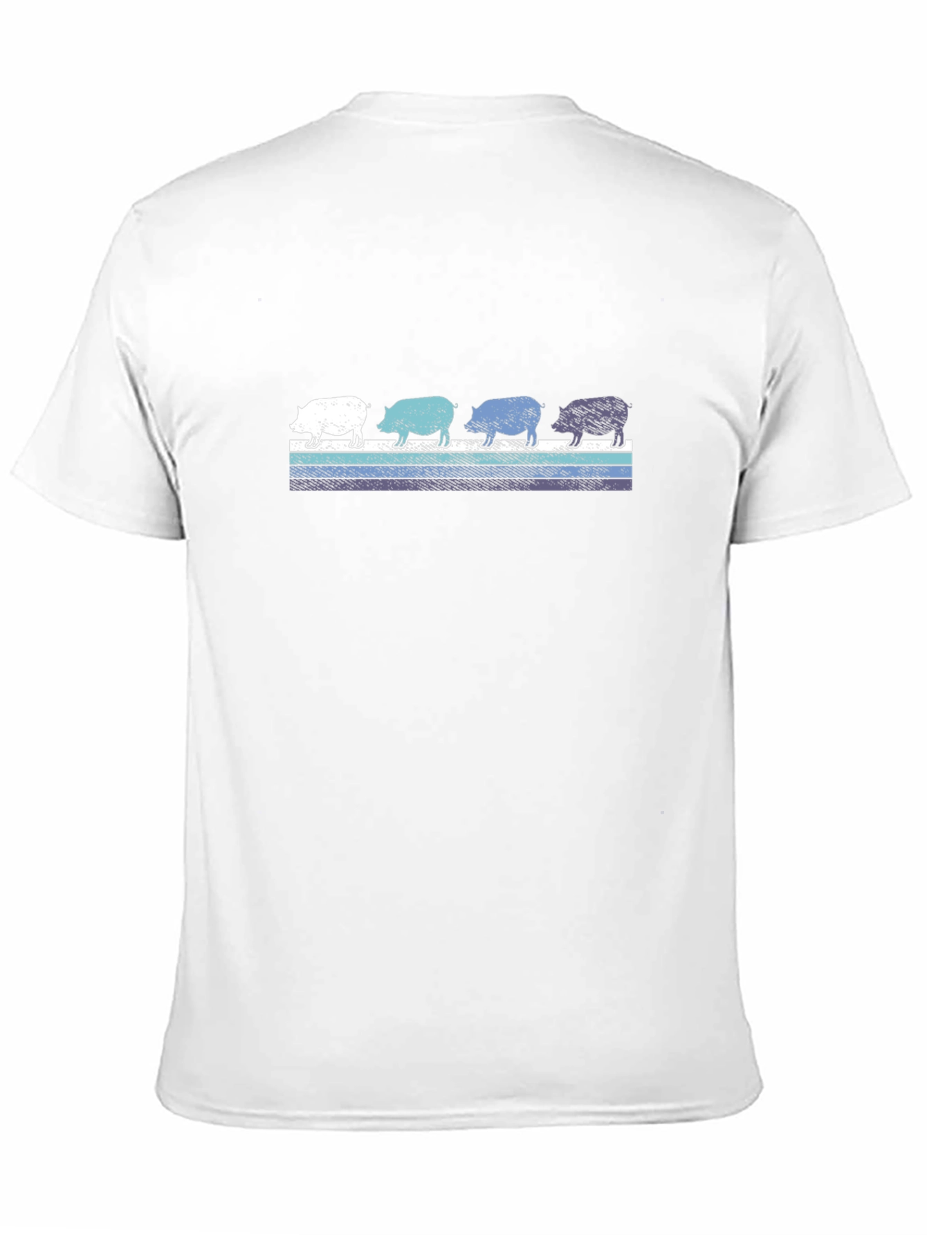 Retro Pig Parade Graphic Tee - Black Cotton T-Shirt