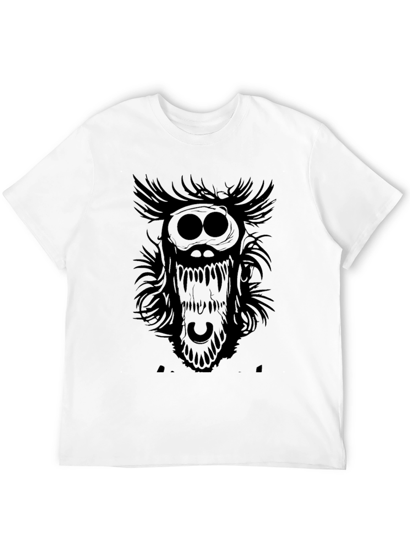 Creepy Creature Graphic Black T-Shirt