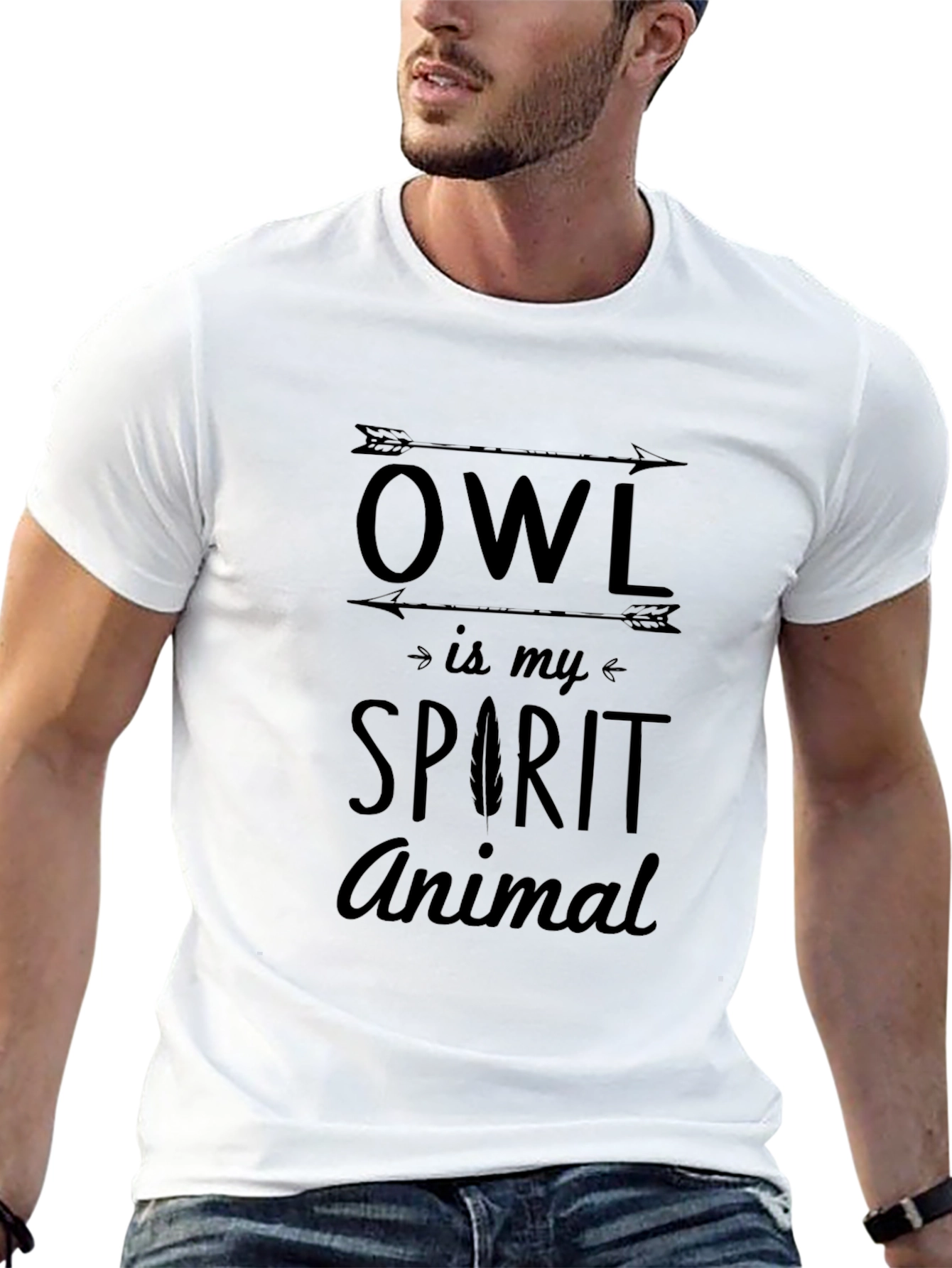 Owl is My Spirit Animal Graphic Tee - Black