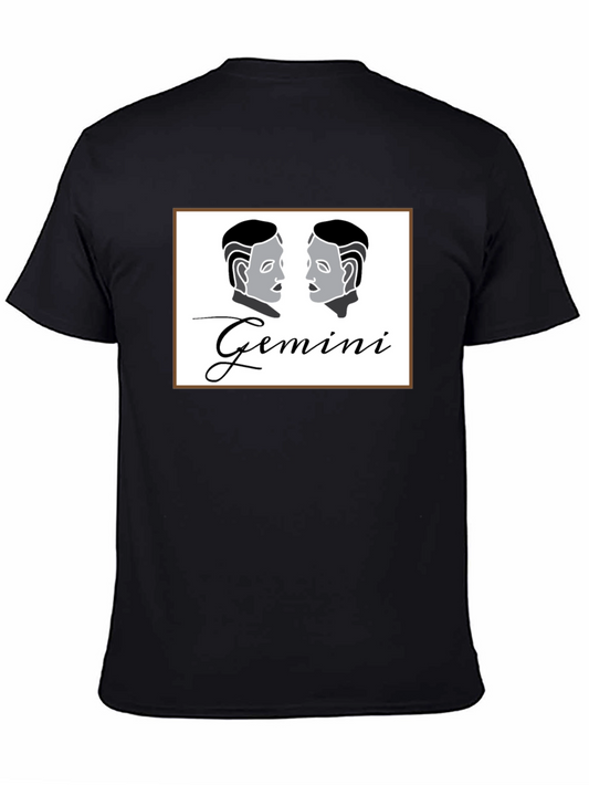 Gemini Zodiac Black T-Shirt
