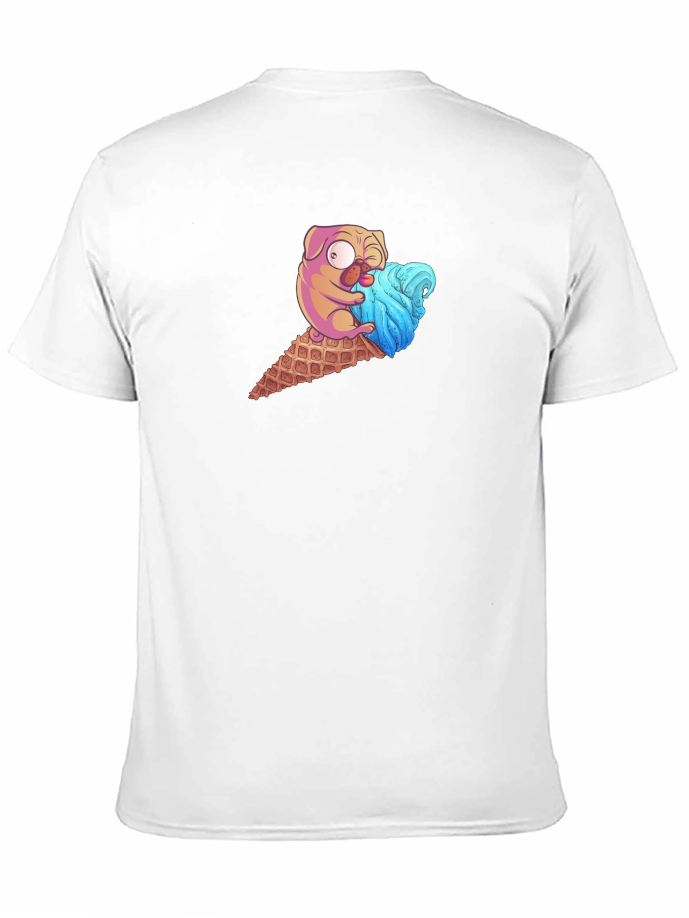 Pug Ice Cream Cone Graphic Tee - Black T-Shirt