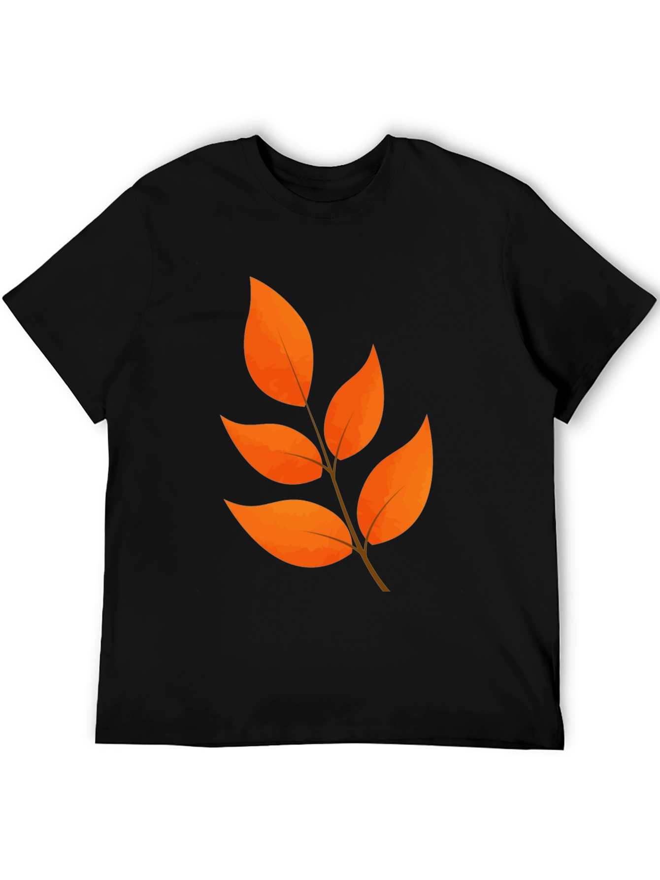 Fall Leaves Graphic Black T-Shirt