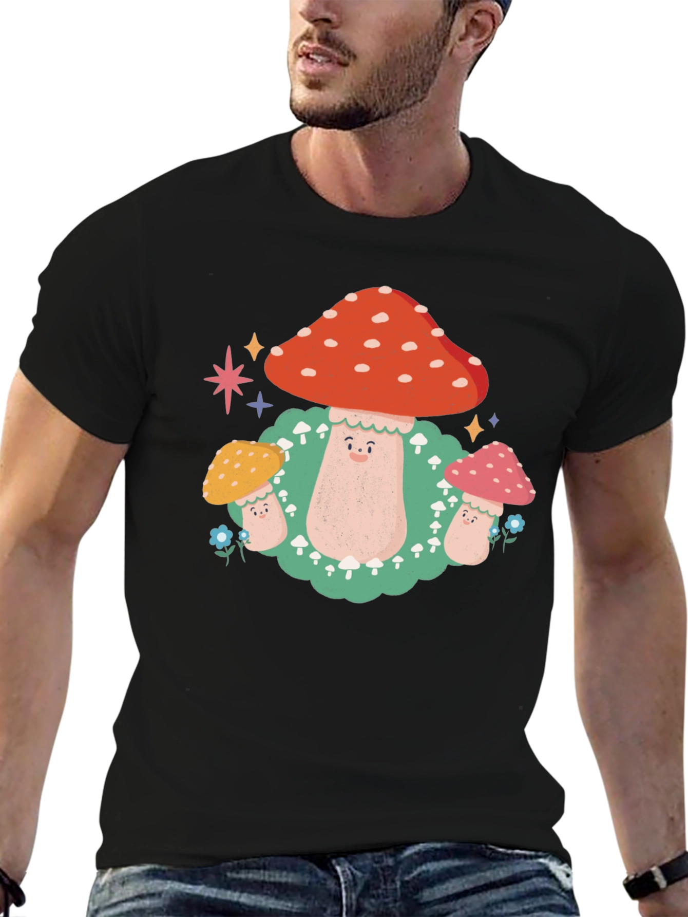 Mushroom Graphic T-Shirt - Funky Forest Design