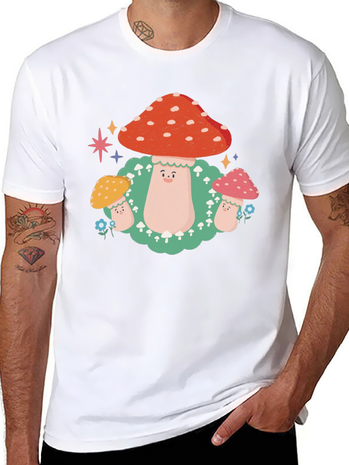 Mushroom Graphic T-Shirt - Funky Forest Design