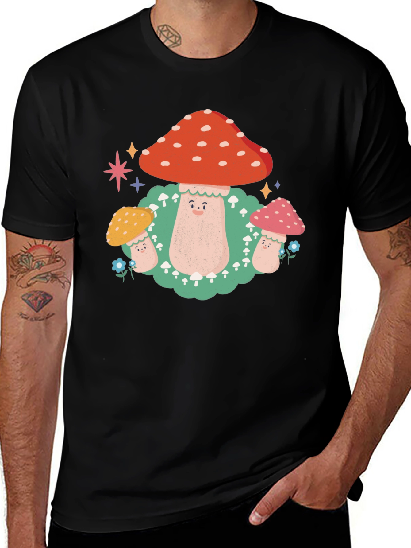 Mushroom Graphic T-Shirt - Funky Forest Design