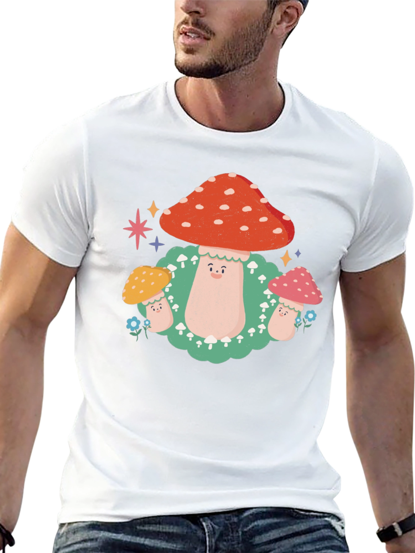 Mushroom Graphic T-Shirt - Funky Forest Design