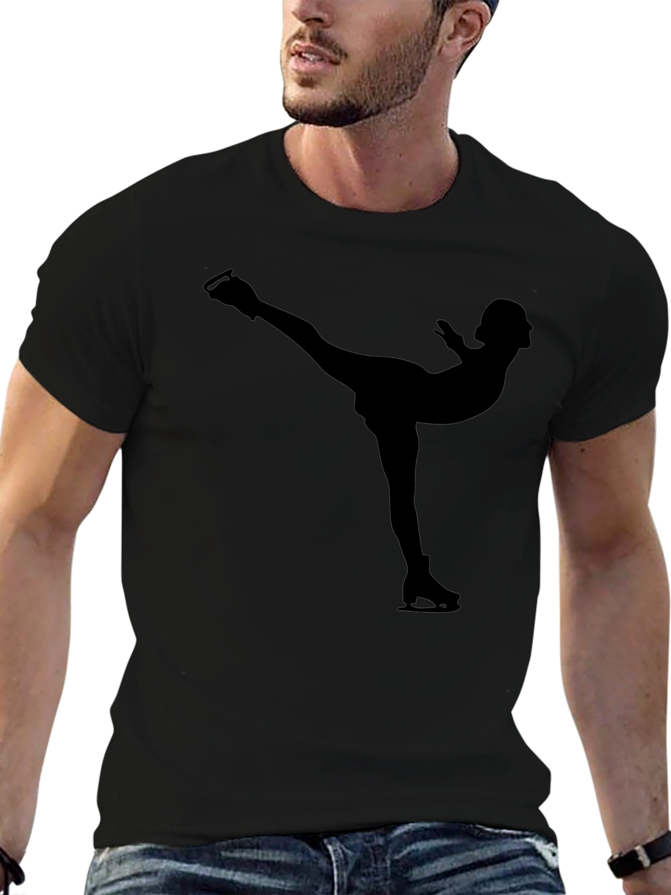 Figure Skating Silhouette Tee - Stylish Black Shirt