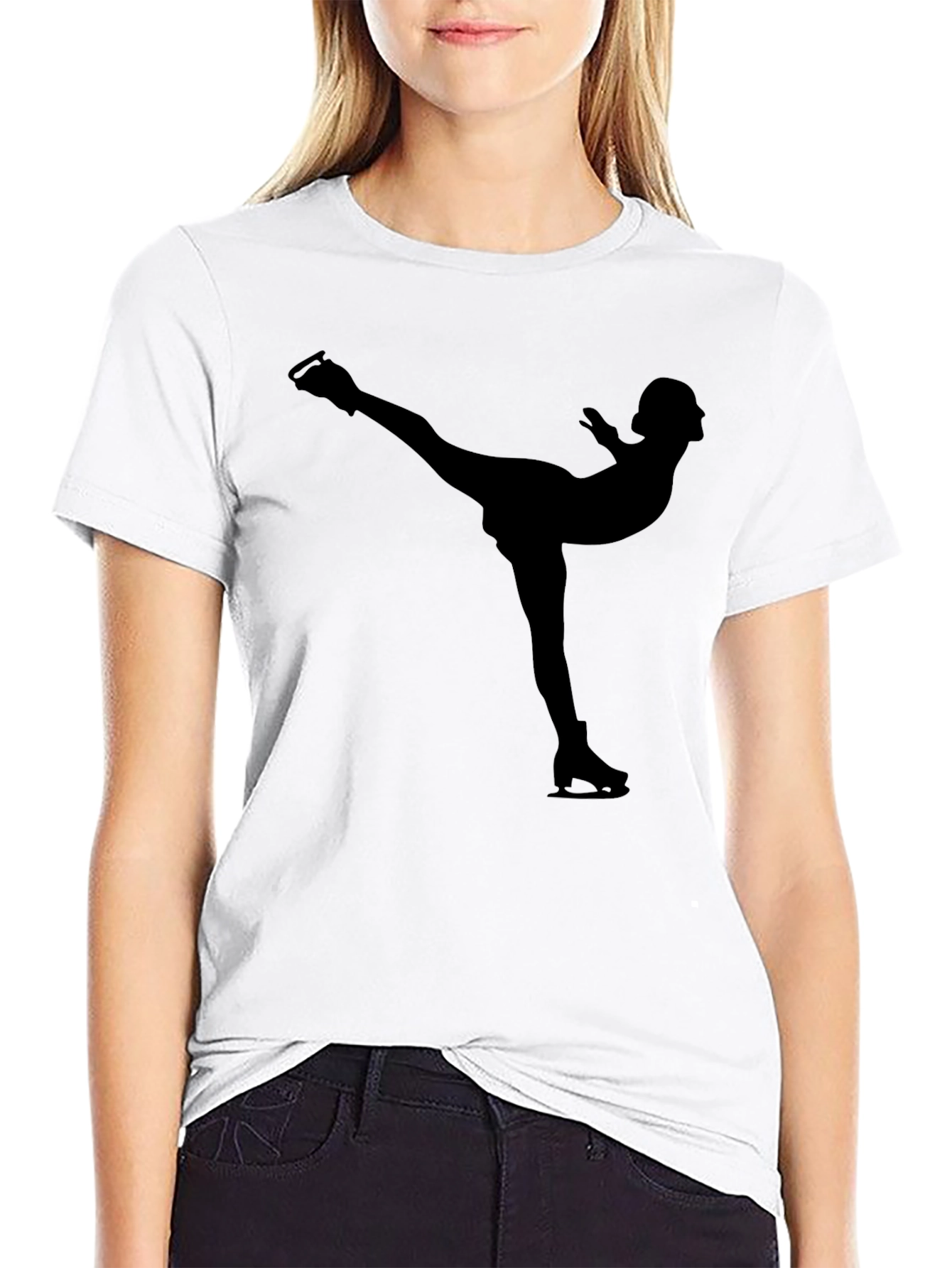 Figure Skating Silhouette Tee - Stylish Black Shirt