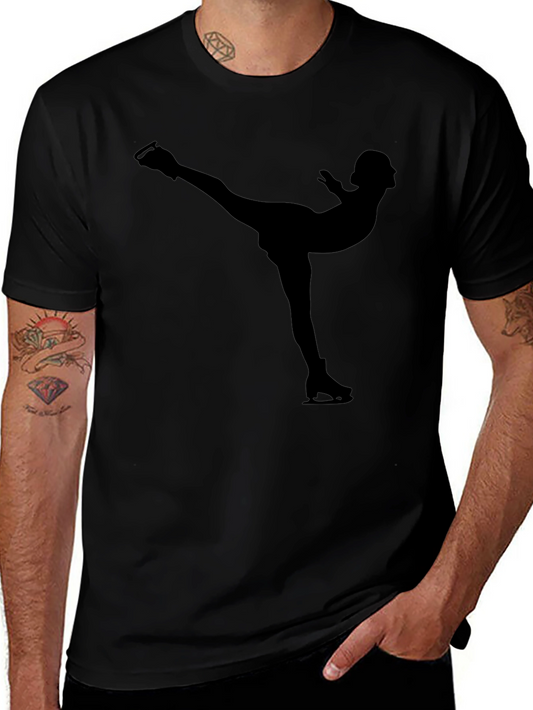 Figure Skating Silhouette Tee - Stylish Black Shirt