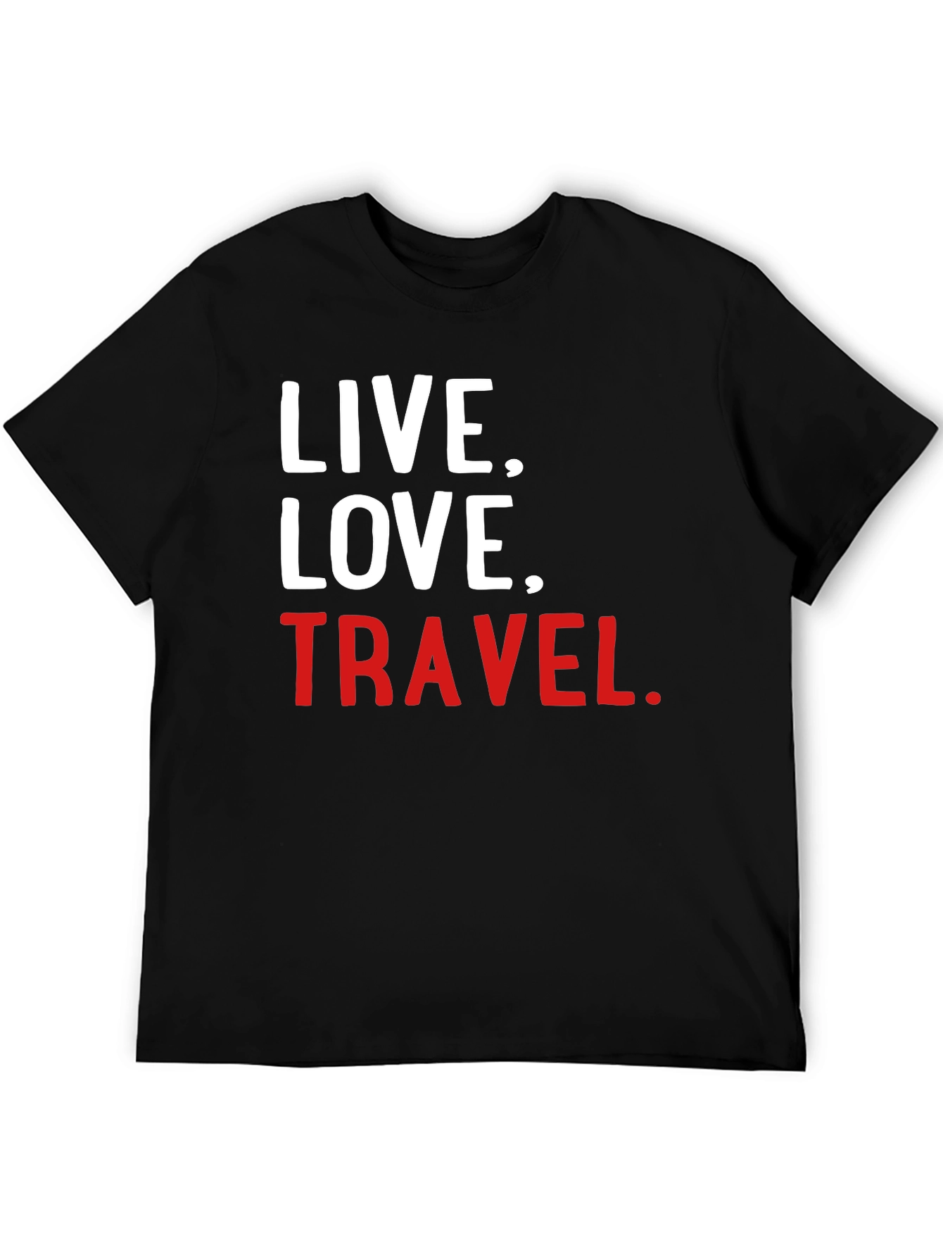 Live Love Travel Graphic Tee - Soft Black T-Shirt