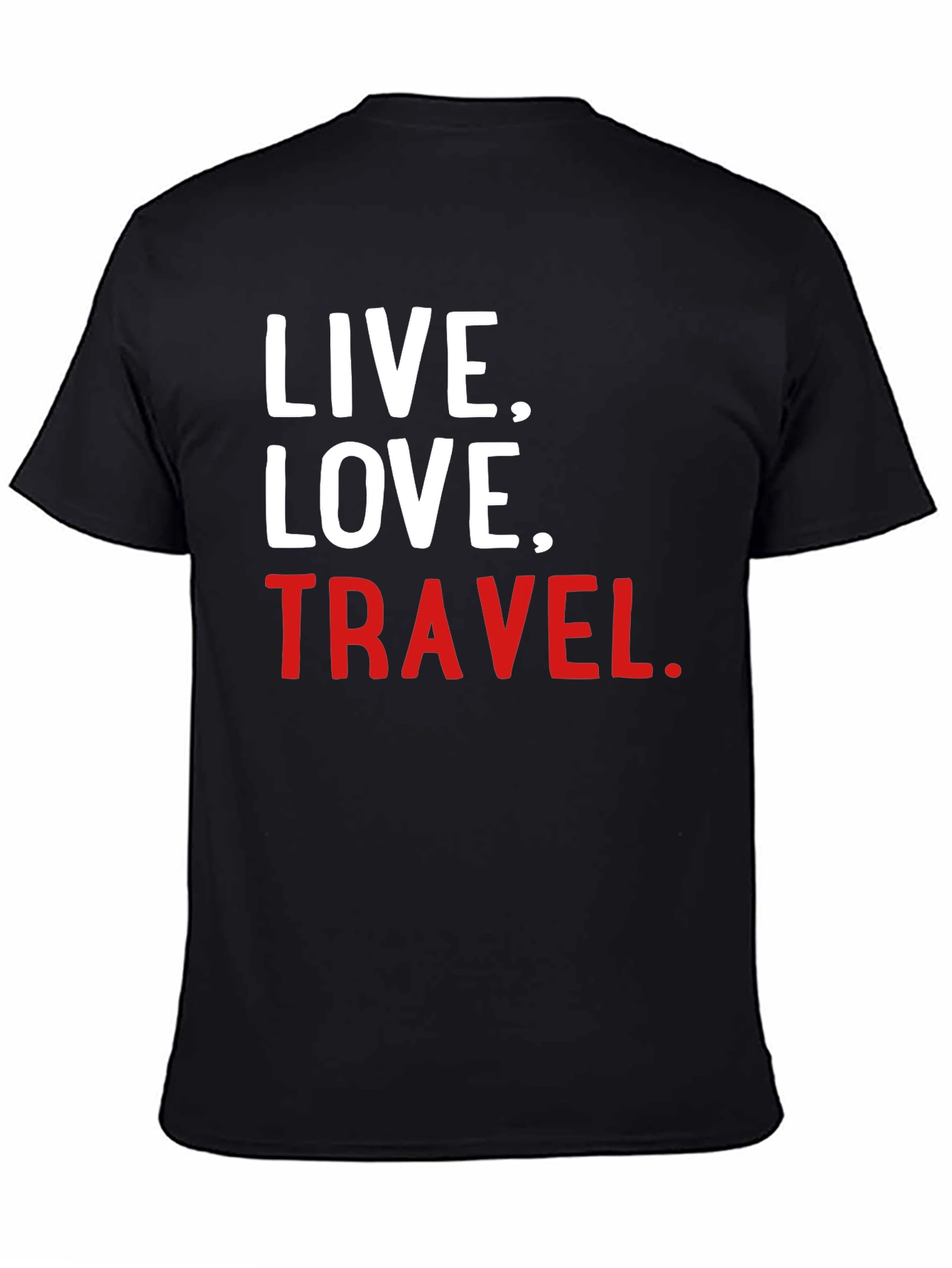 Live Love Travel Graphic Tee - Soft Black T-Shirt