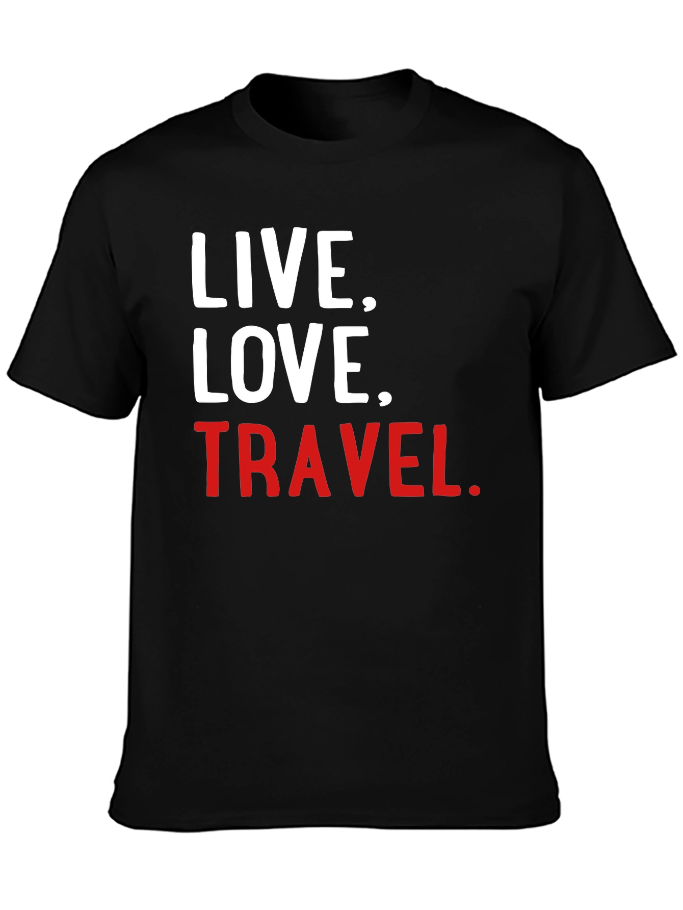 Live Love Travel Graphic Tee - Soft Black T-Shirt