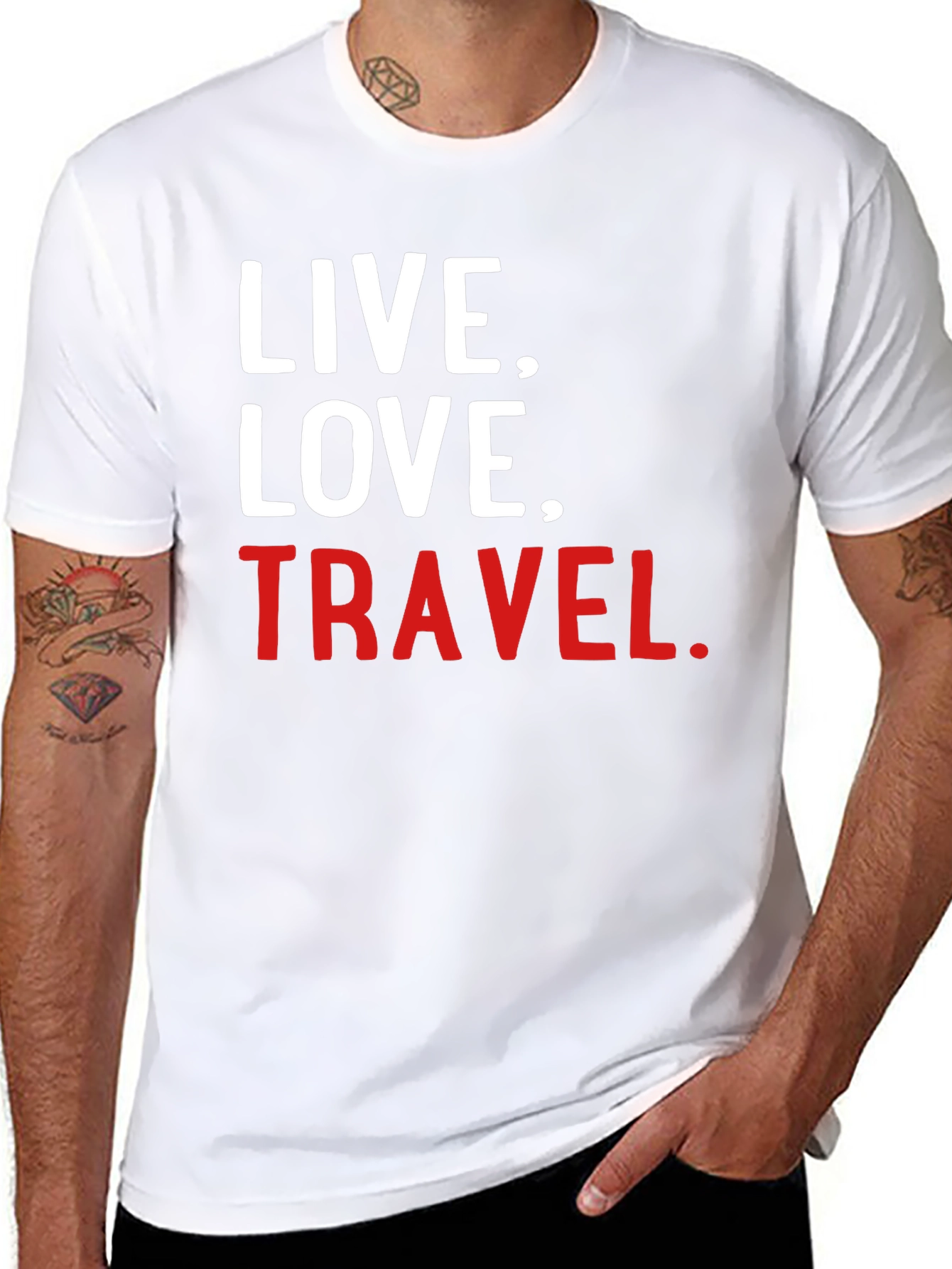Live Love Travel Graphic Tee - Soft Black T-Shirt