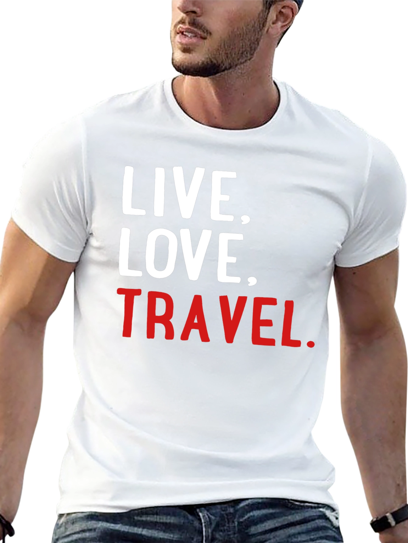 Live Love Travel Graphic Tee - Soft Black T-Shirt