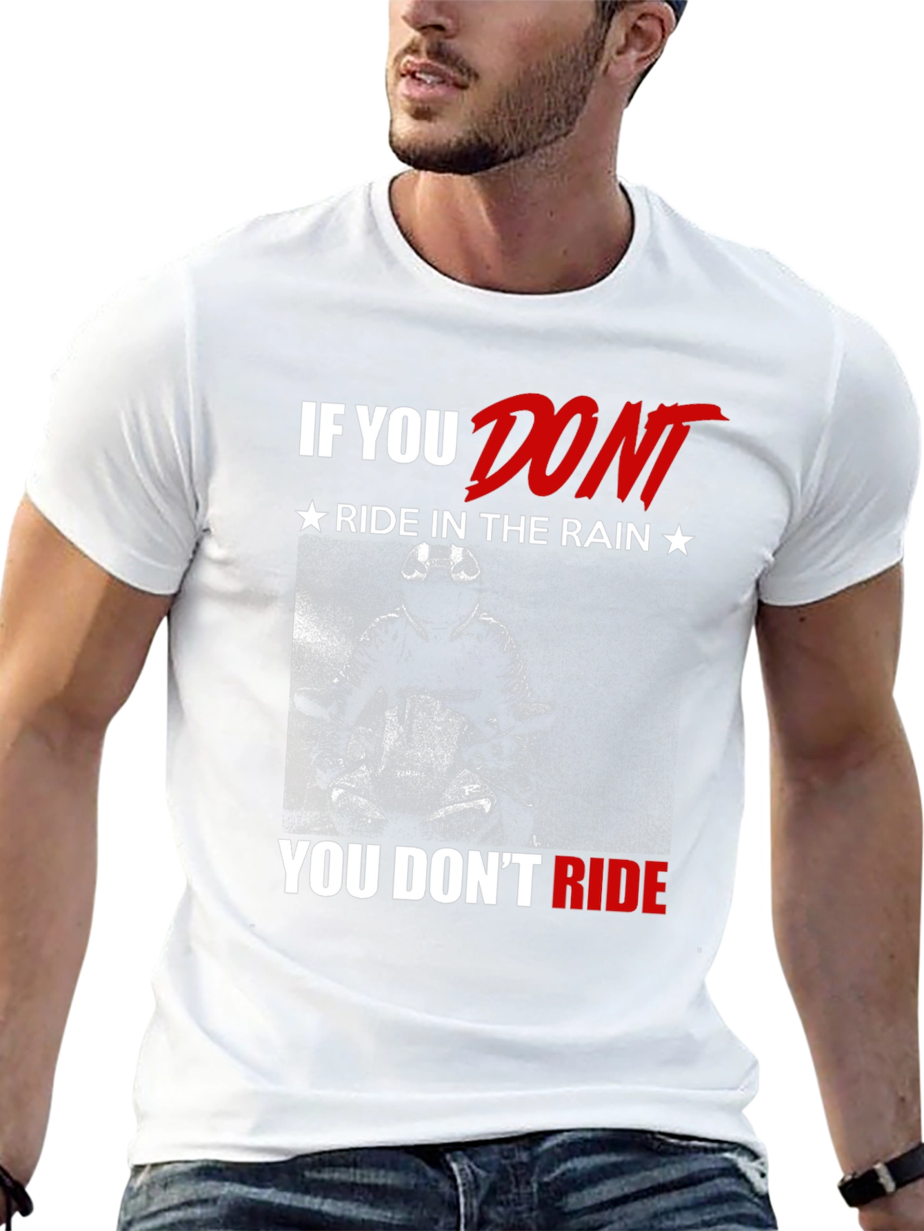 Motorcycle Ride in the Rain Graphic T-Shirt