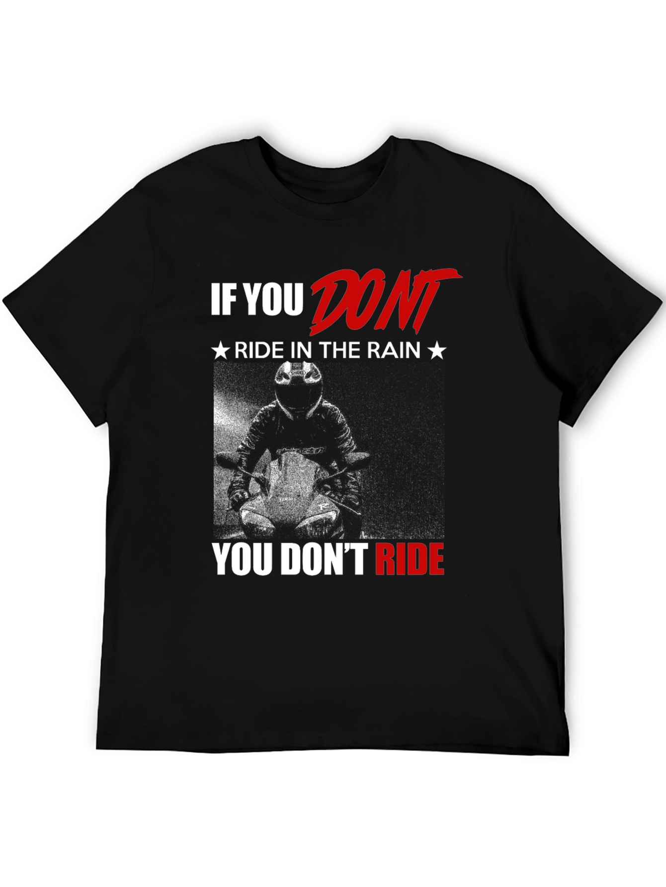 Motorcycle Ride in the Rain Graphic T-Shirt