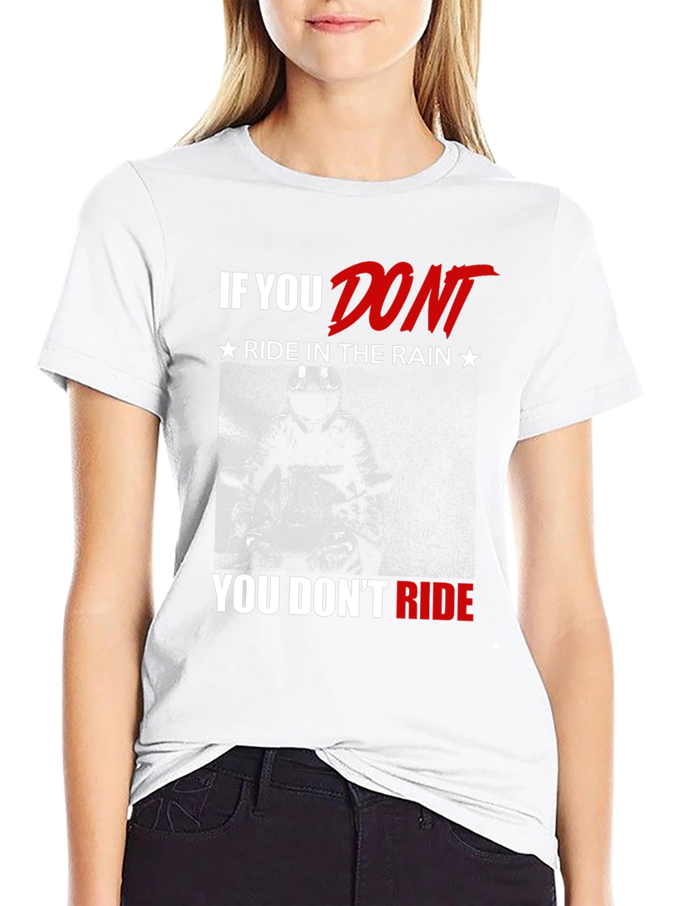 Motorcycle Ride in the Rain Graphic T-Shirt