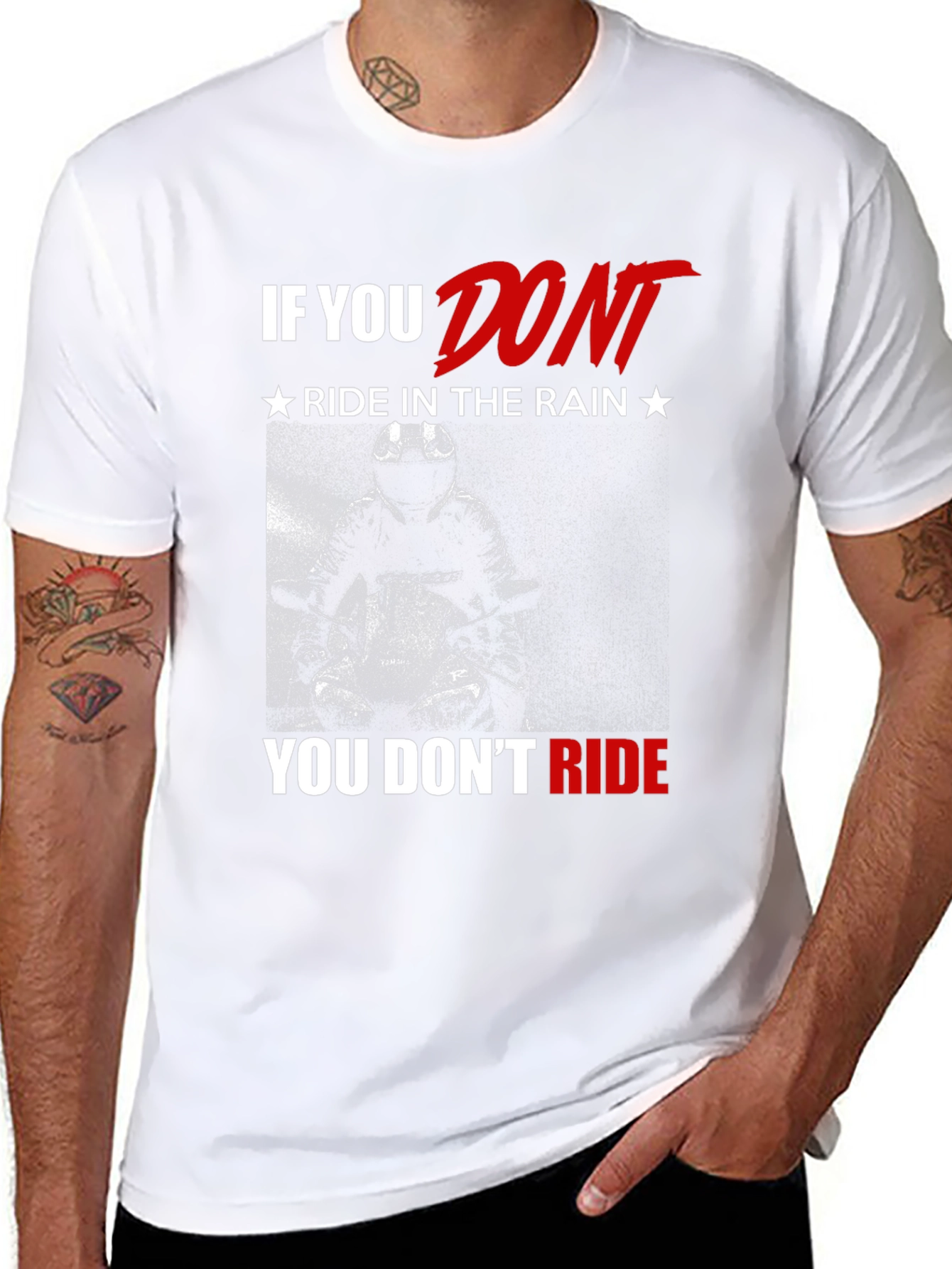 Motorcycle Ride in the Rain Graphic T-Shirt