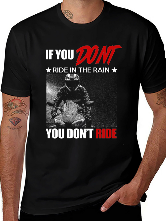 Motorcycle Ride in the Rain Graphic T-Shirt
