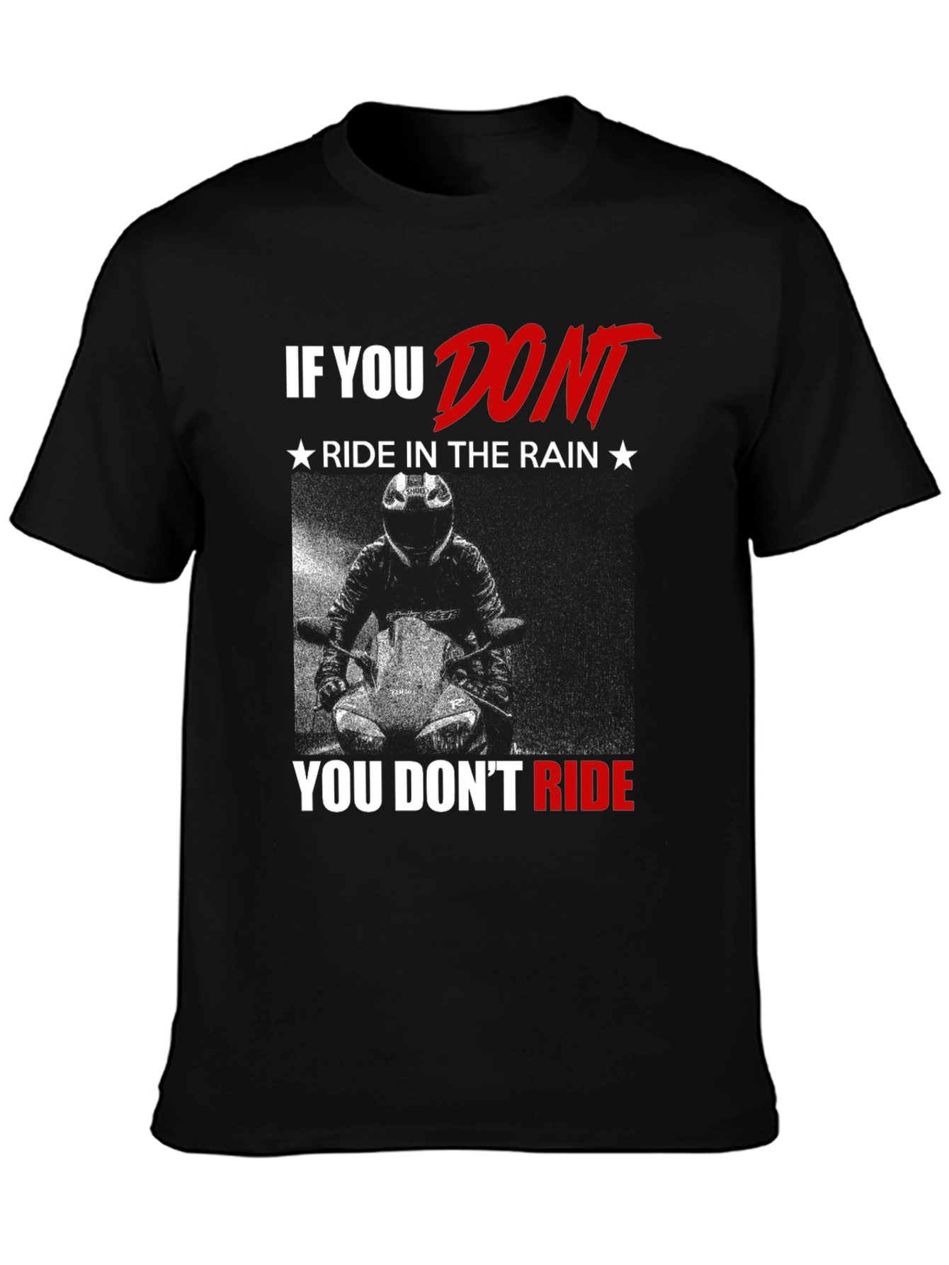 Motorcycle Ride in the Rain Graphic T-Shirt