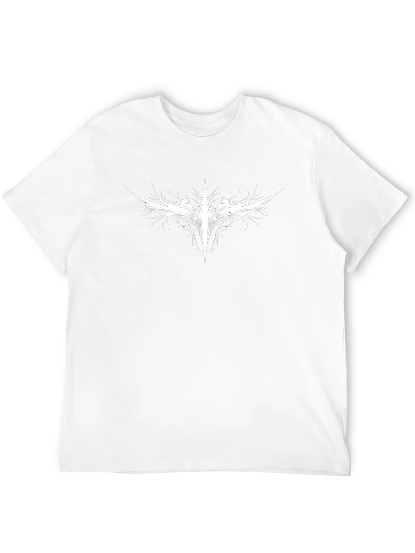Mens Black T-Shirt with Abstract White Graphic