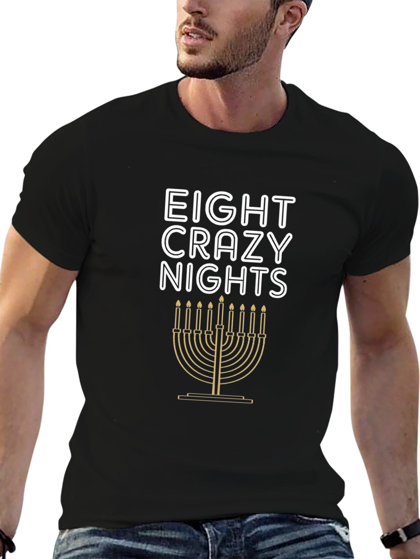 Eight Crazy Nights Hanukkah Menorah T-Shirt