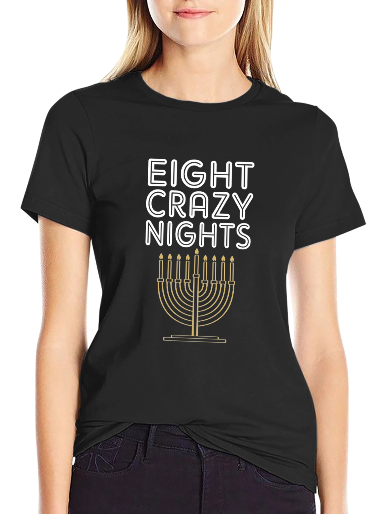 Eight Crazy Nights Hanukkah Menorah T-Shirt
