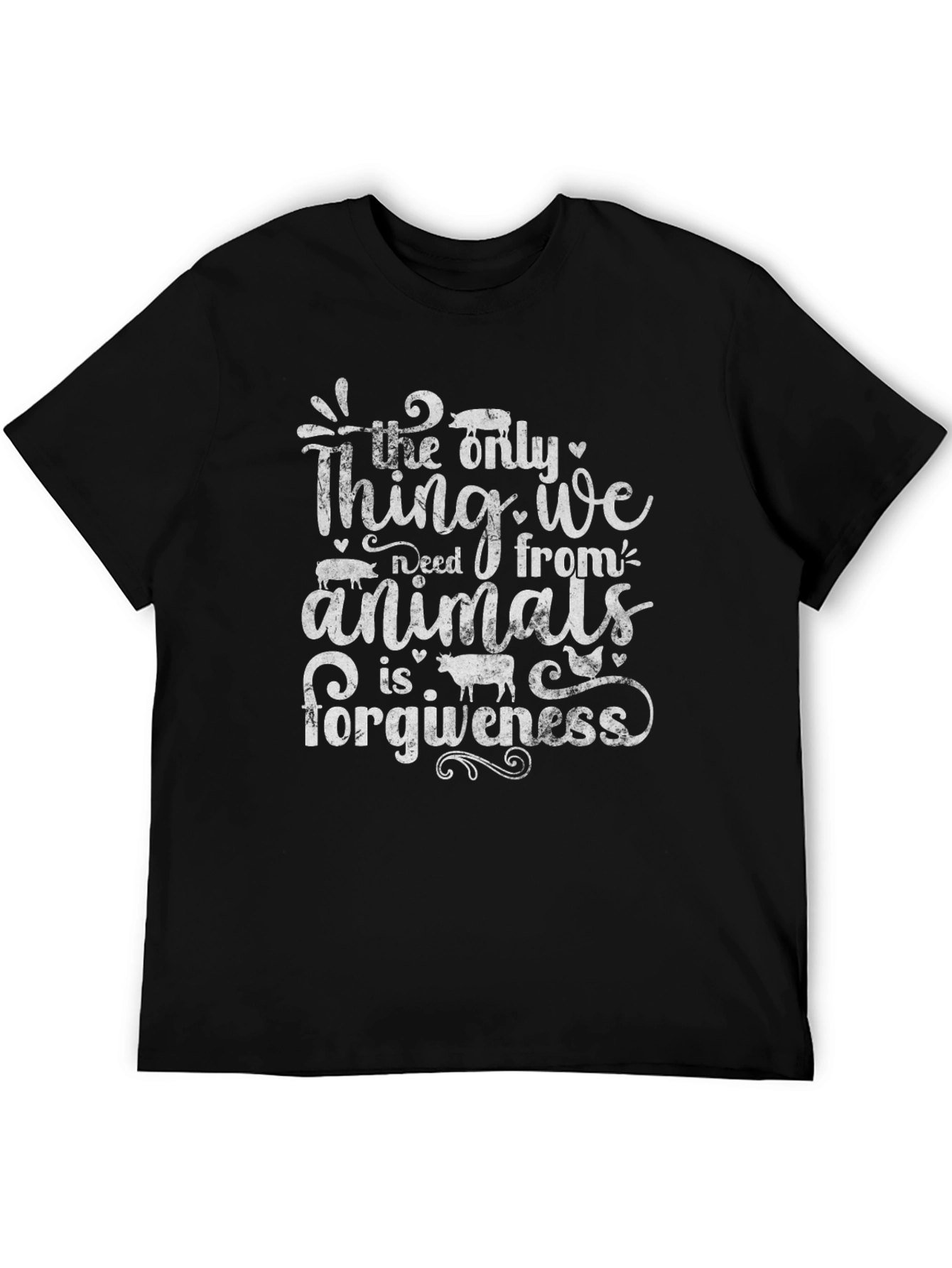 Forgiveness Animal Lover Graphic Tee - Black