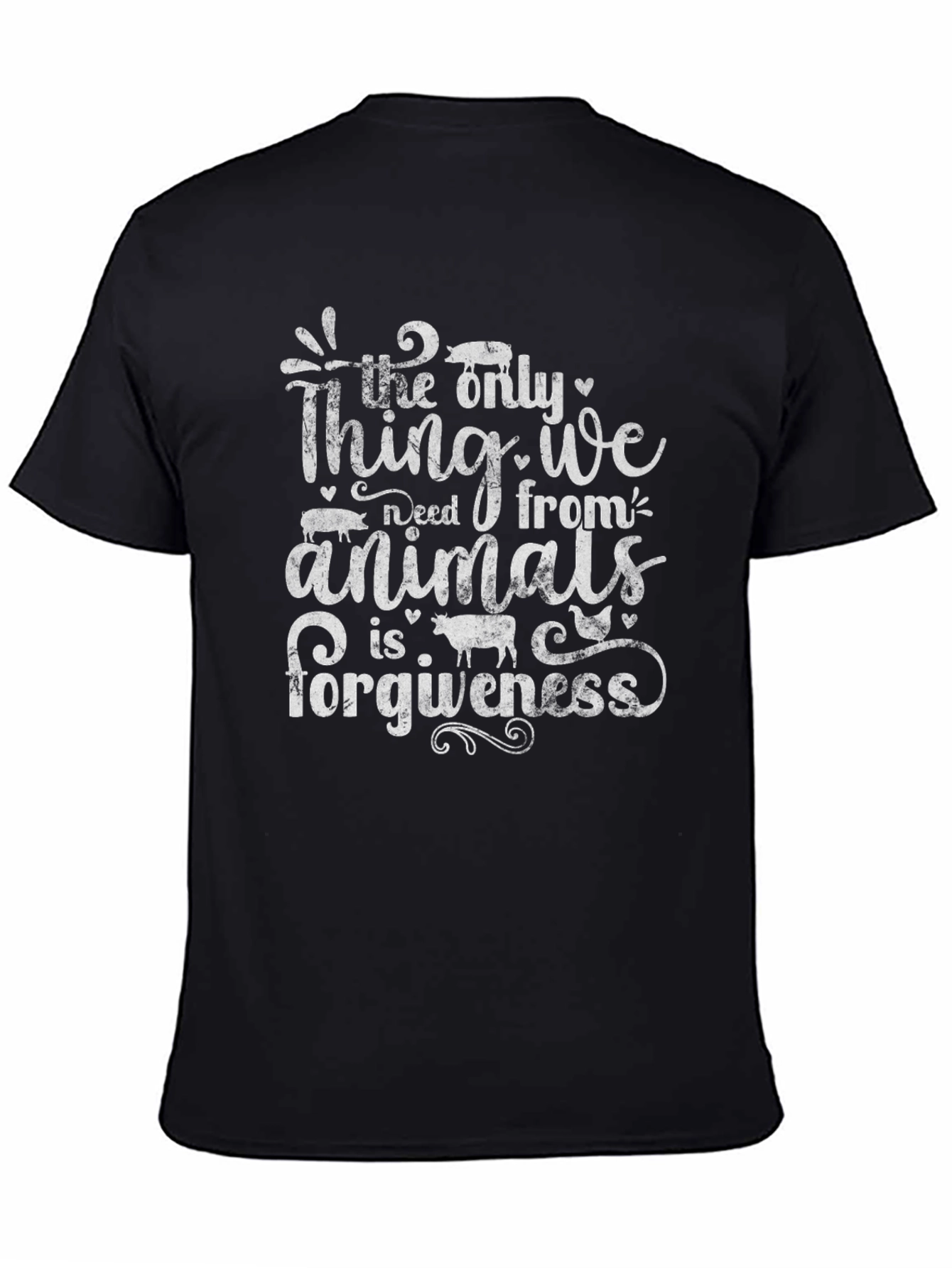Forgiveness Animal Lover Graphic Tee - Black