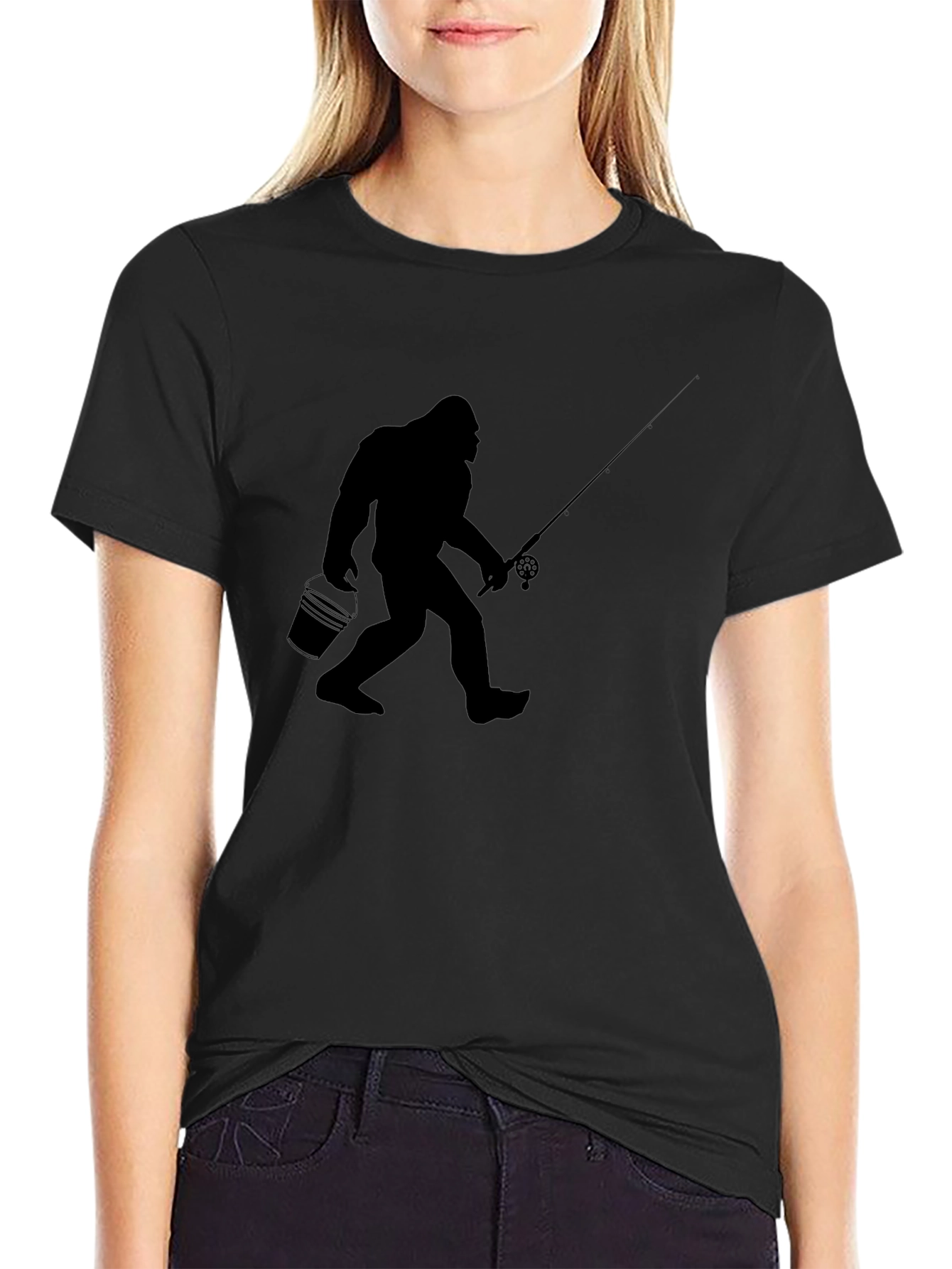 Sasquatch Fishing Graphic Tee