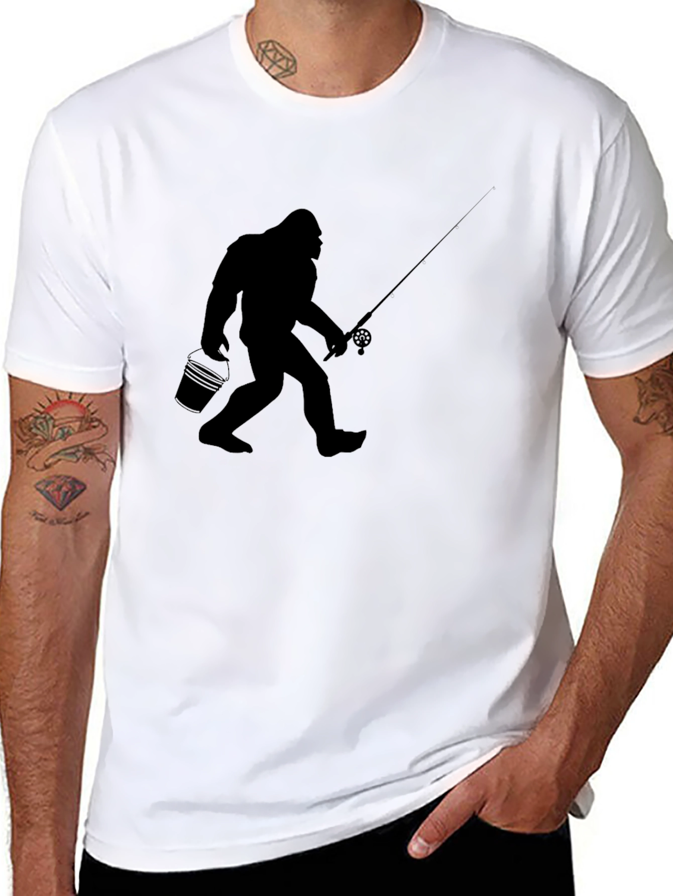 Sasquatch Fishing Graphic Tee