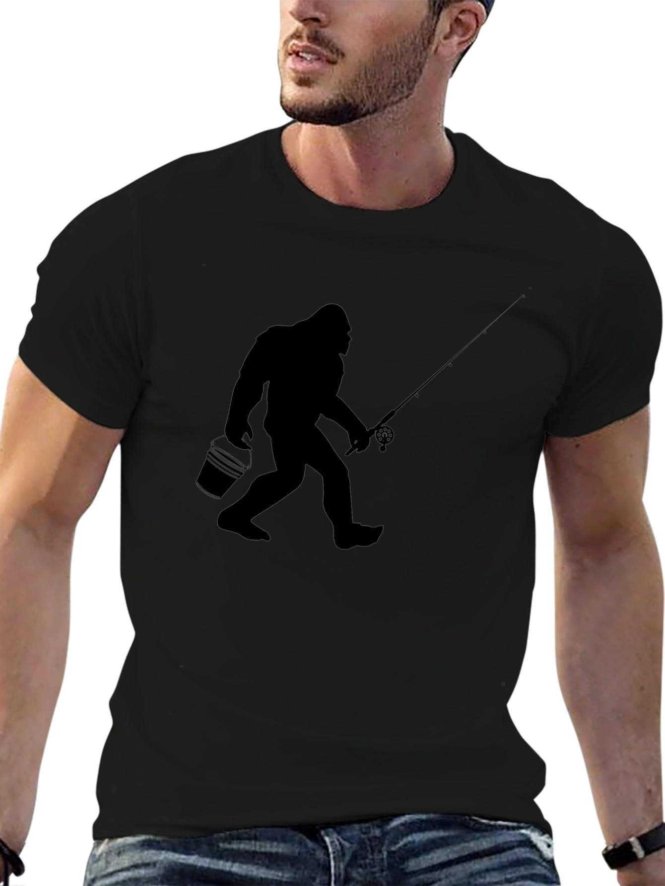 Sasquatch Fishing Graphic Tee