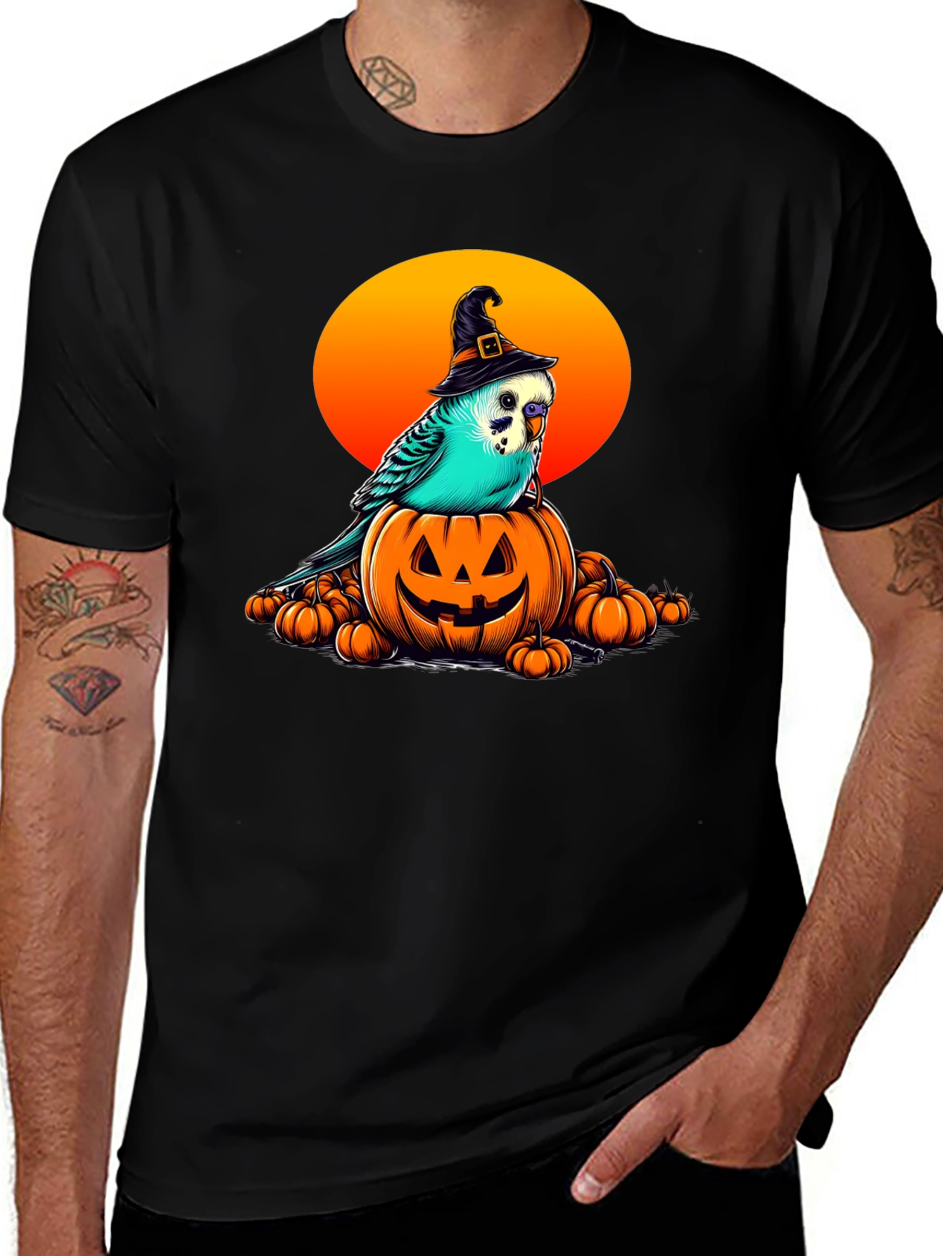 Halloween Budgie Witch T-Shirt