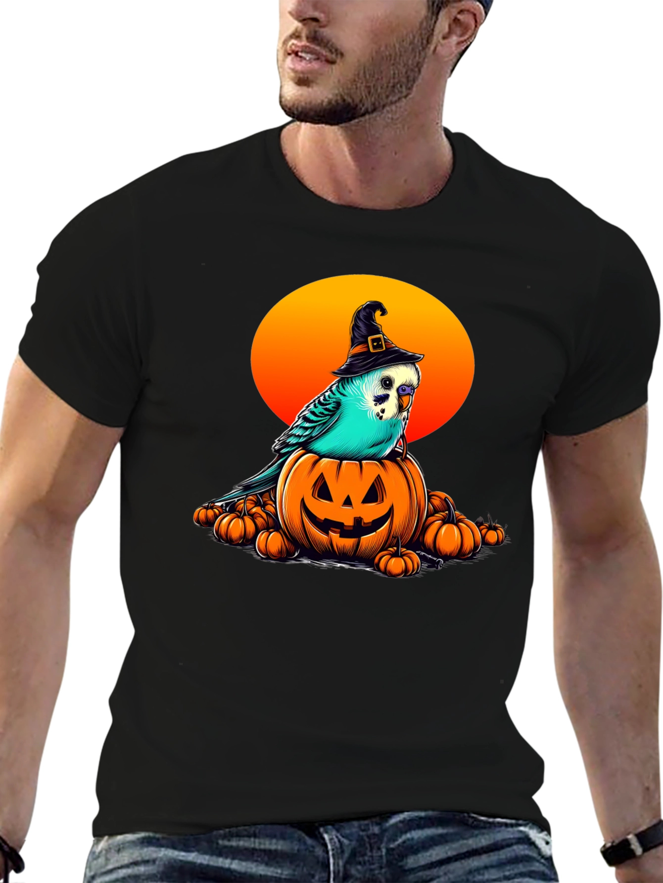 Halloween Budgie Witch T-Shirt
