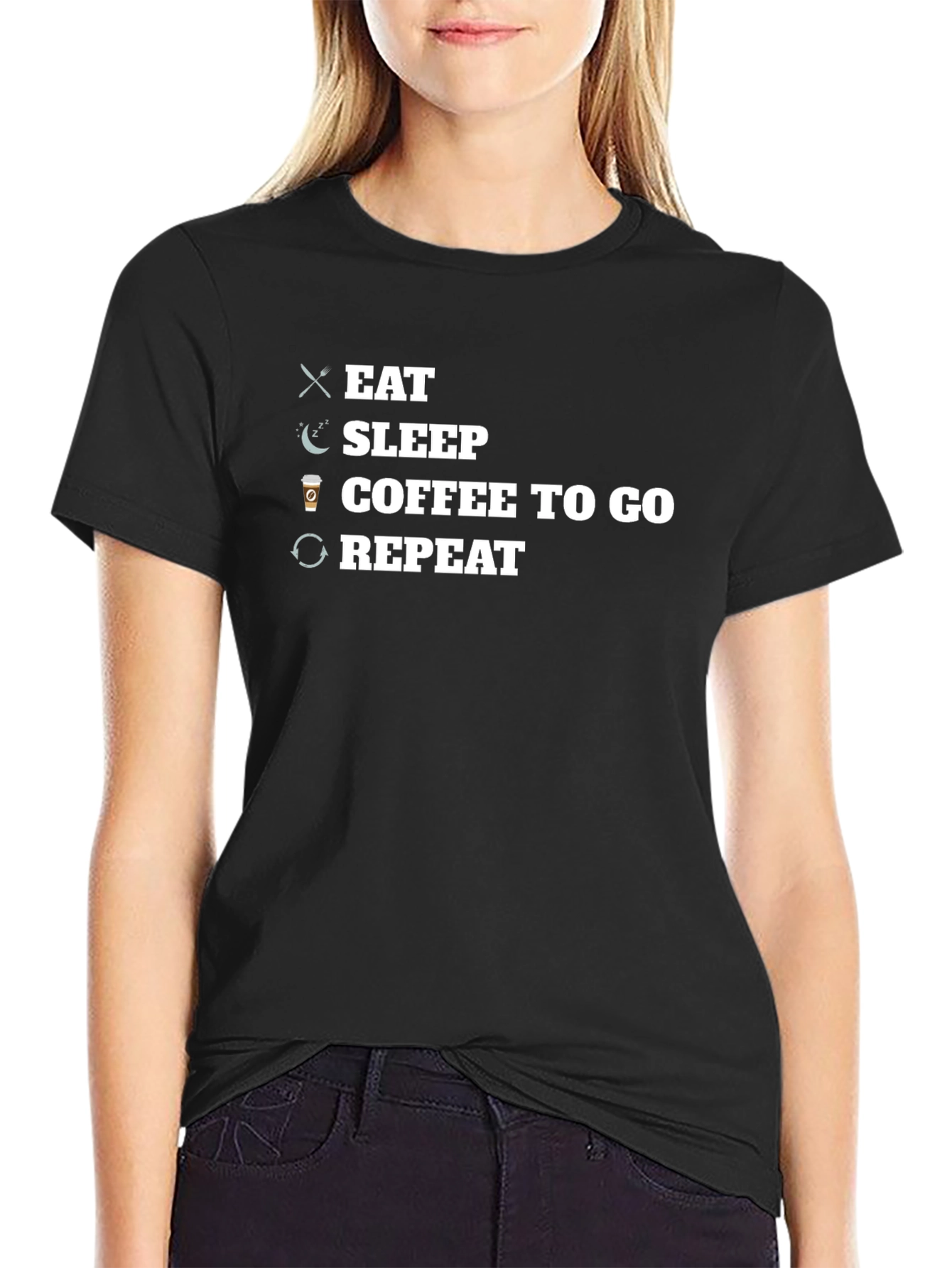 Eat Sleep Coffee Repeat Graphic Tee