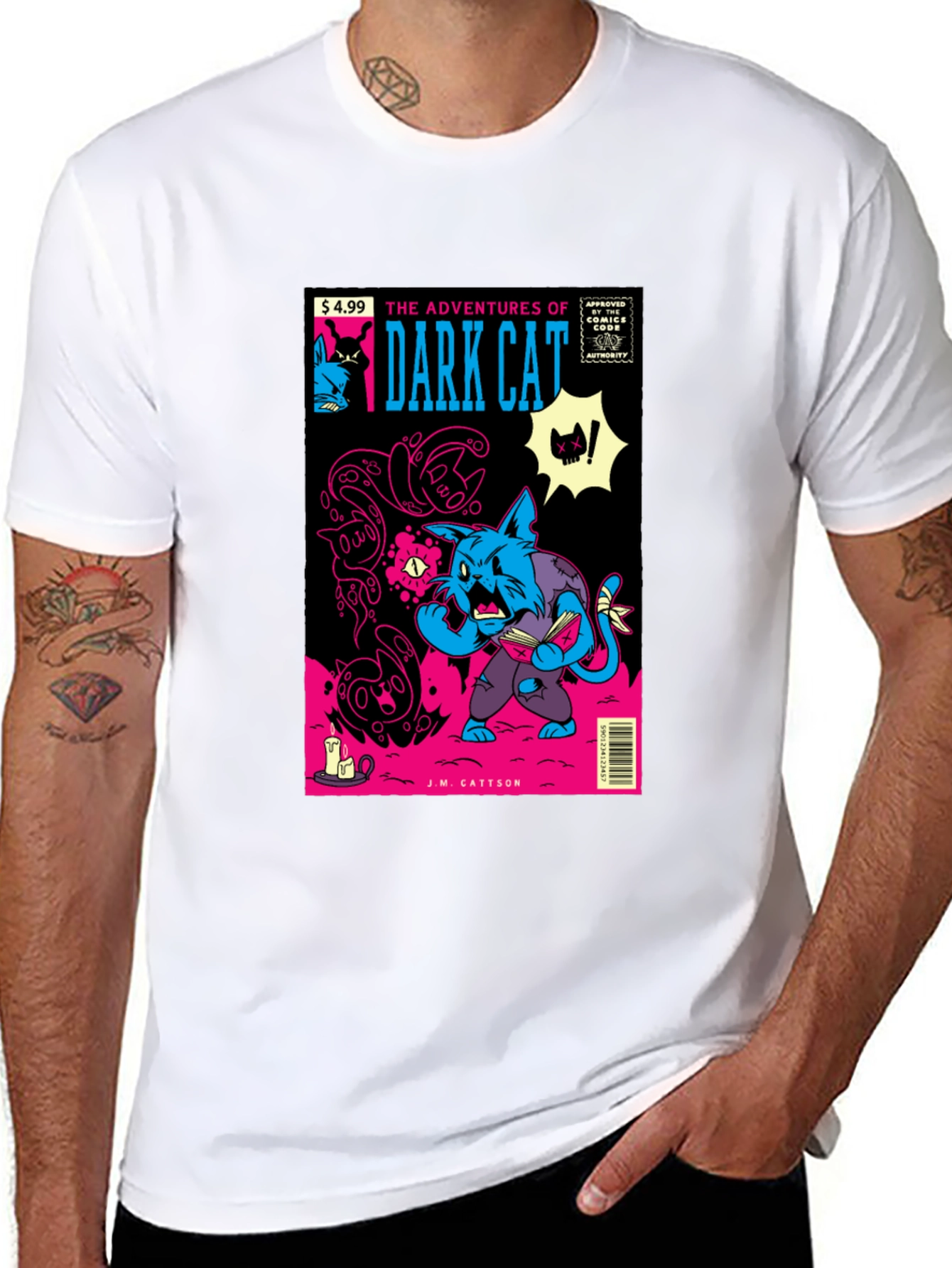 Dark Cat Comic Book T-Shirt
