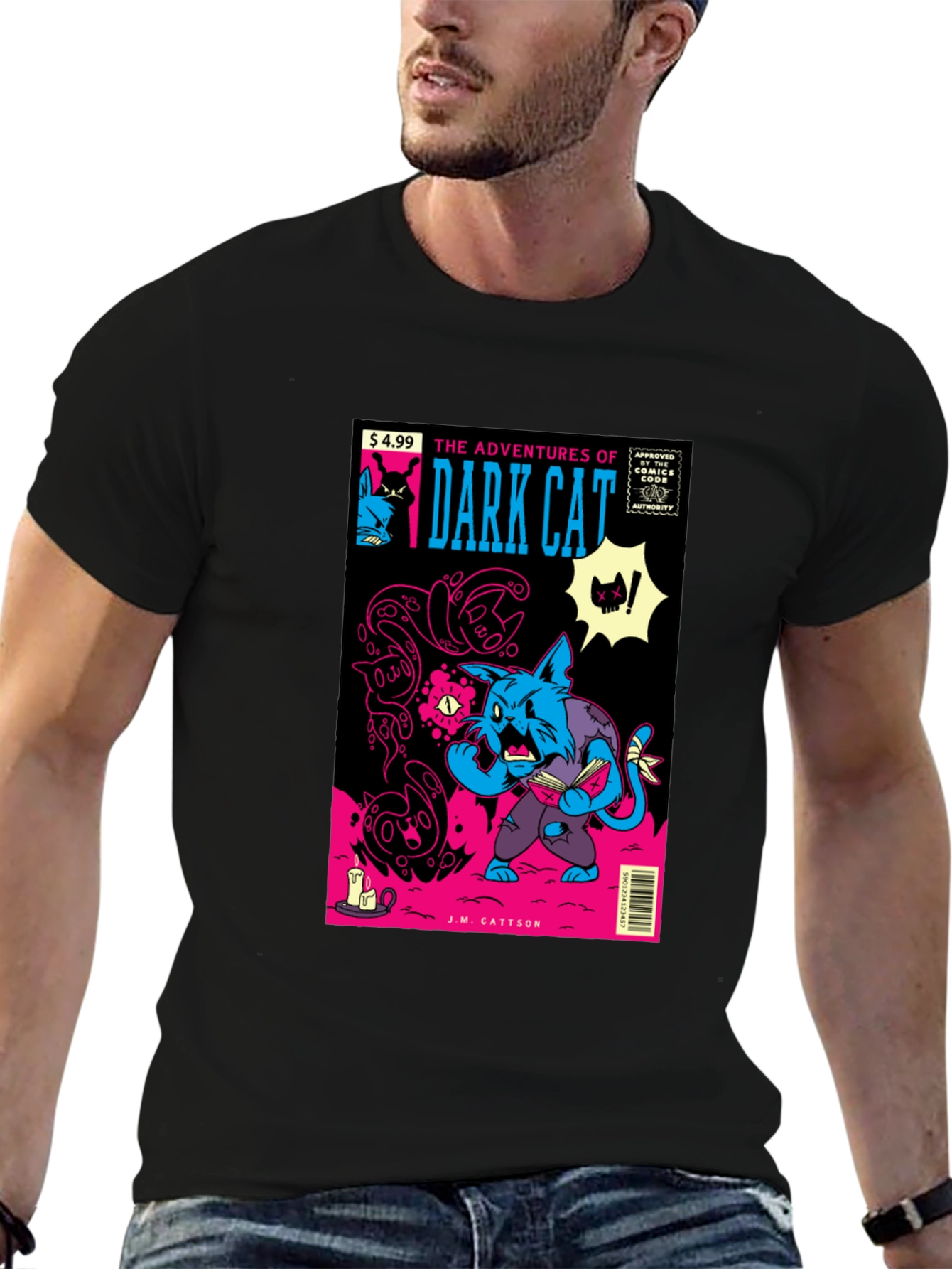 Dark Cat Comic Book T-Shirt