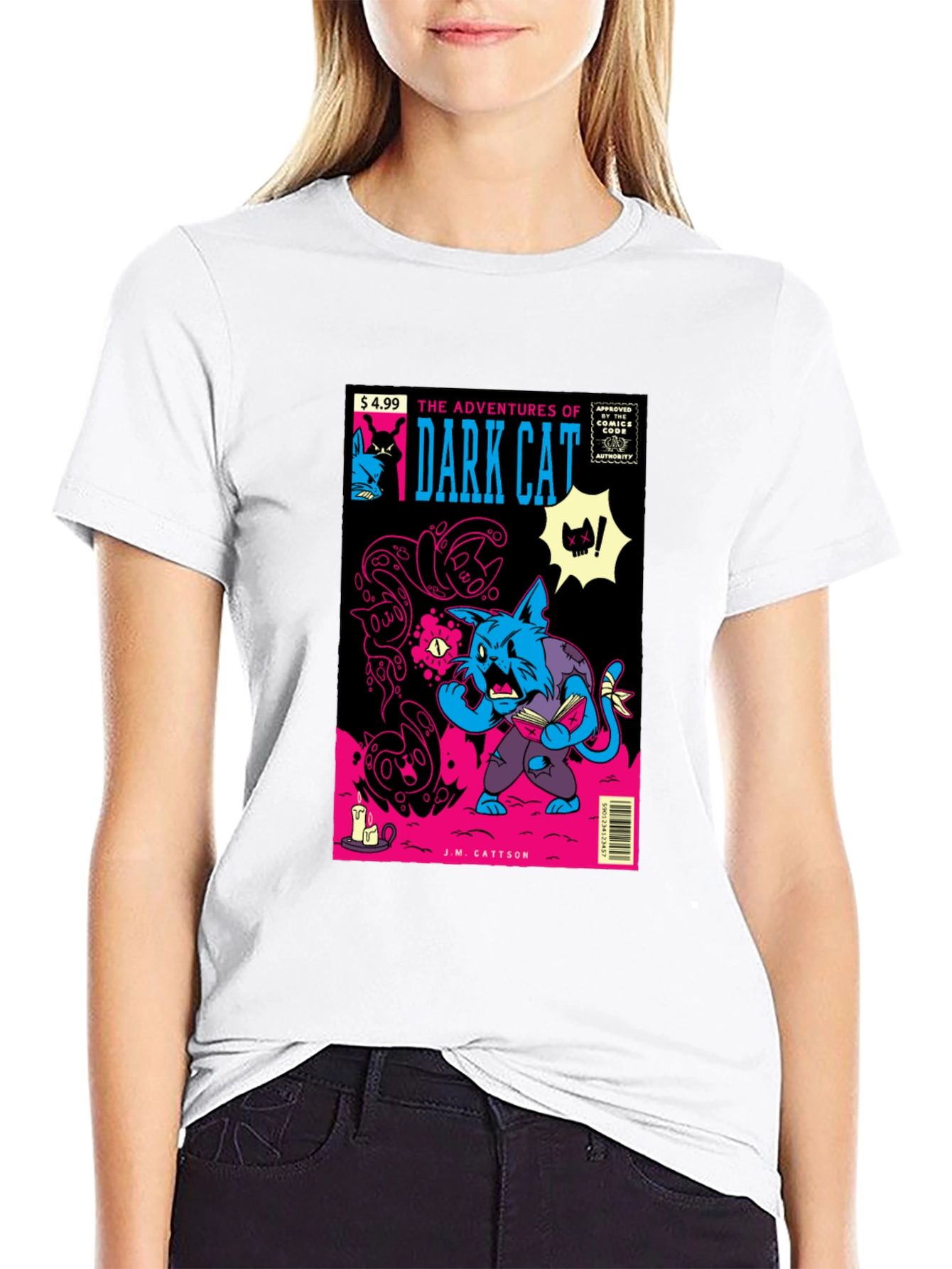 Dark Cat Comic Book T-Shirt