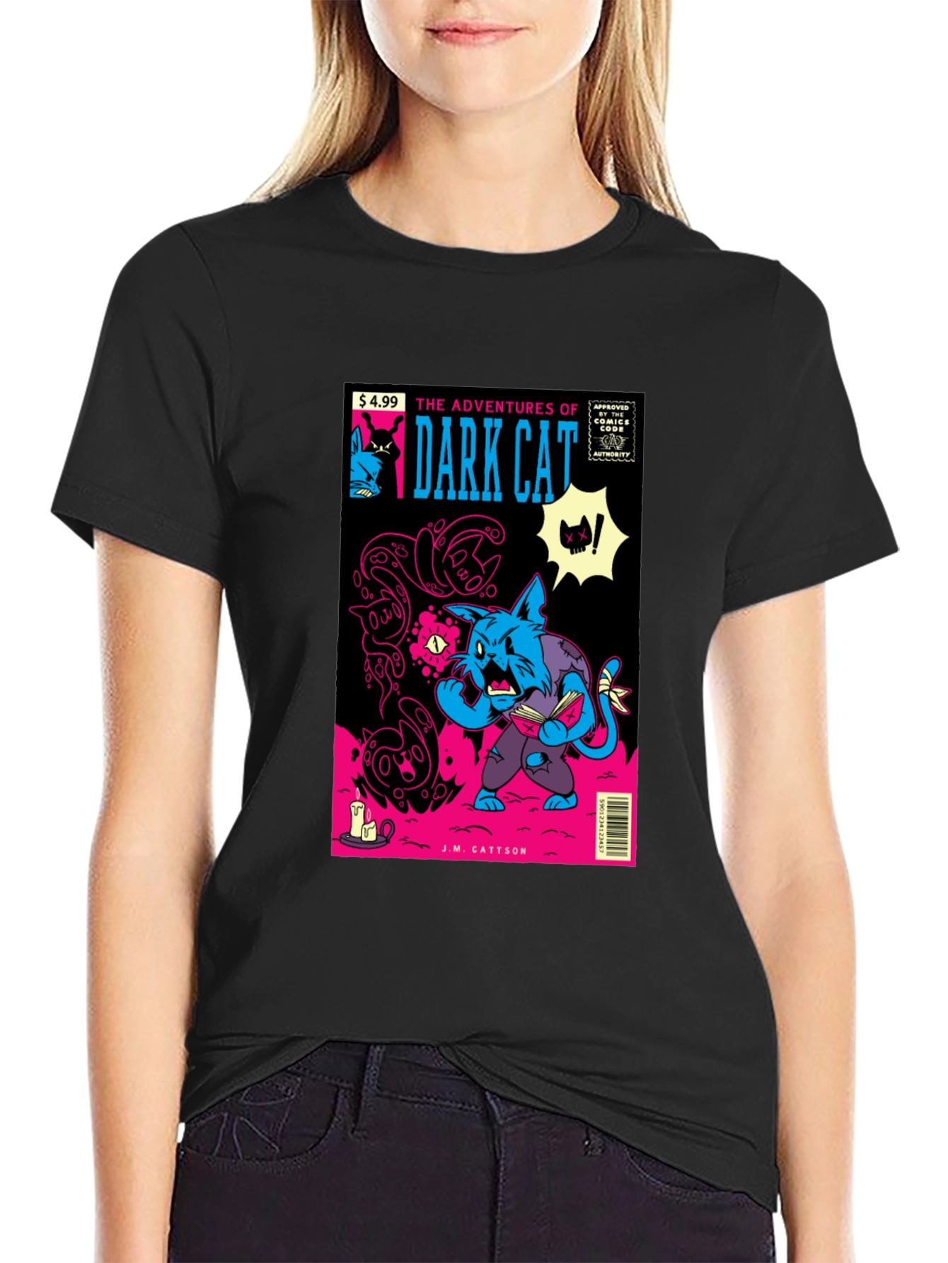 Dark Cat Comic Book T-Shirt