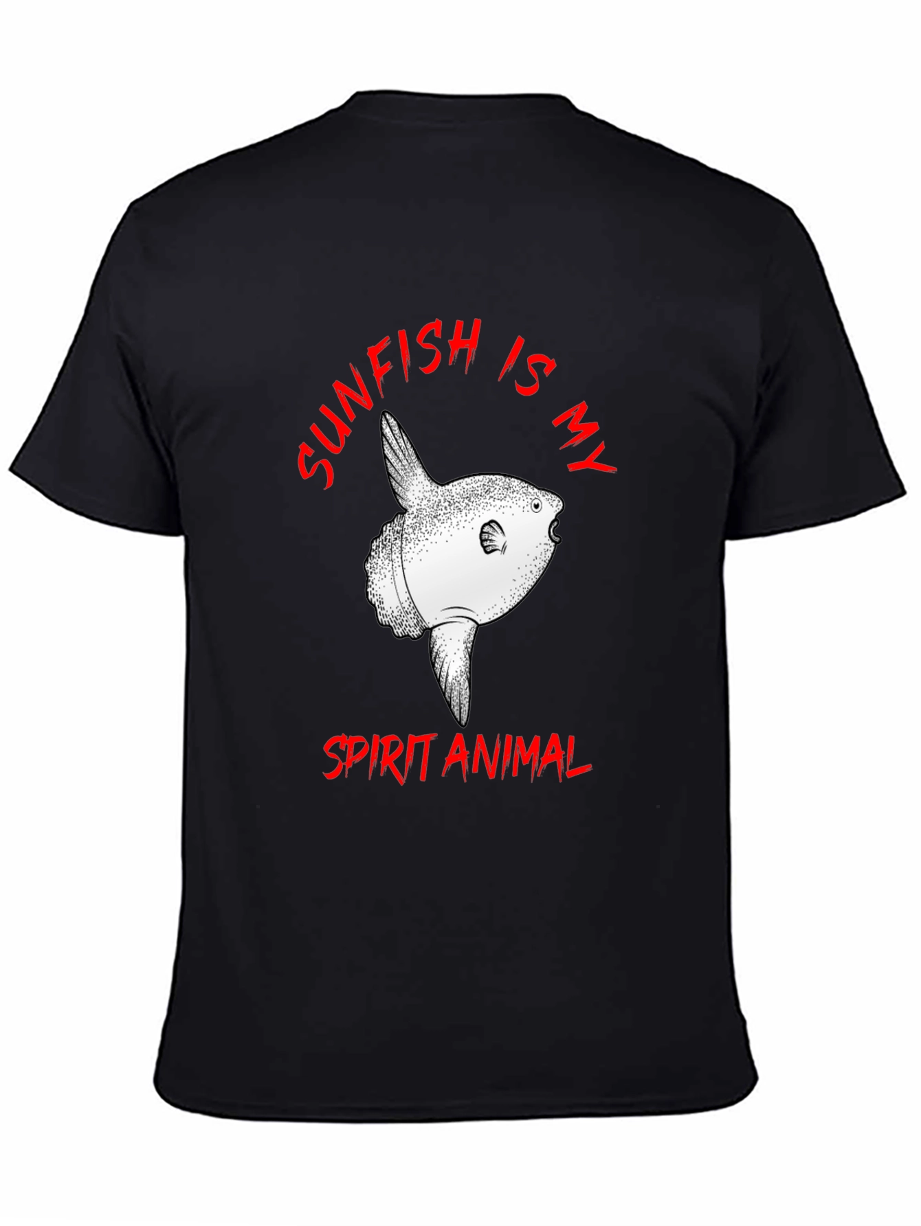 Sunfish Spirit Animal Graphic Tee - Black Cotton T-Shirt