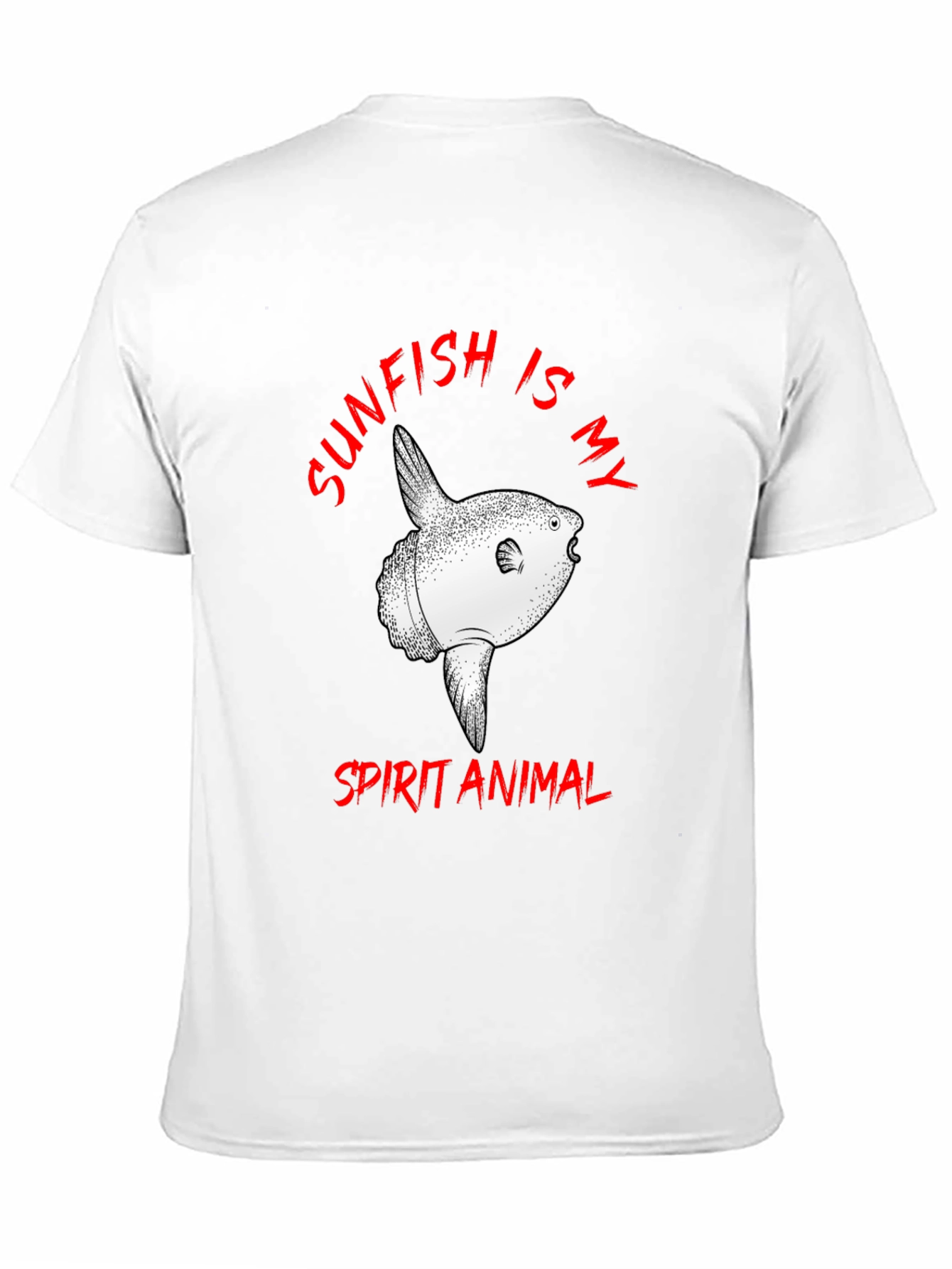Sunfish Spirit Animal Graphic Tee - Black Cotton T-Shirt