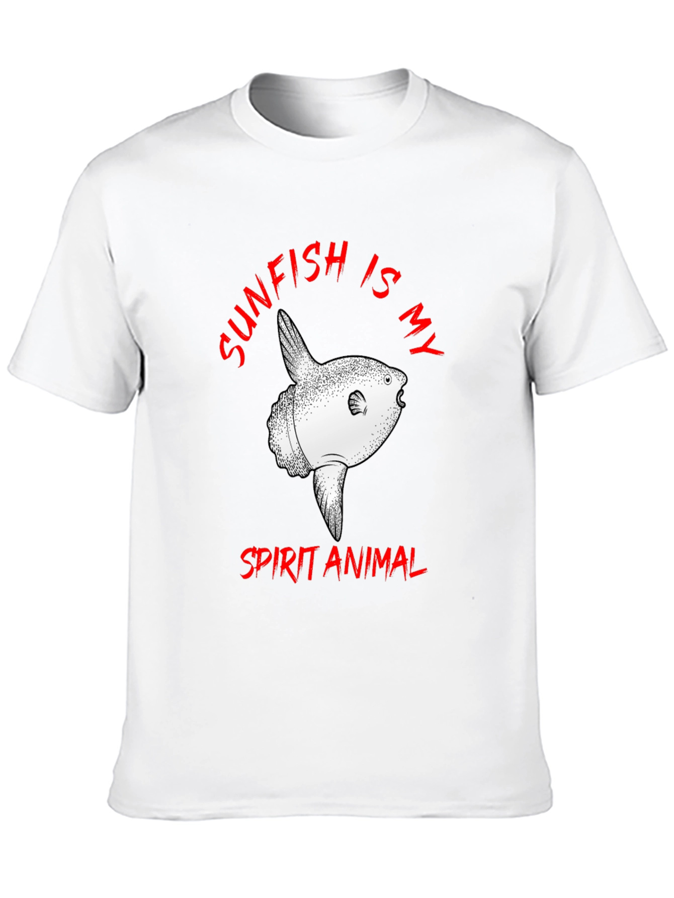 Sunfish Spirit Animal Graphic Tee - Black Cotton T-Shirt