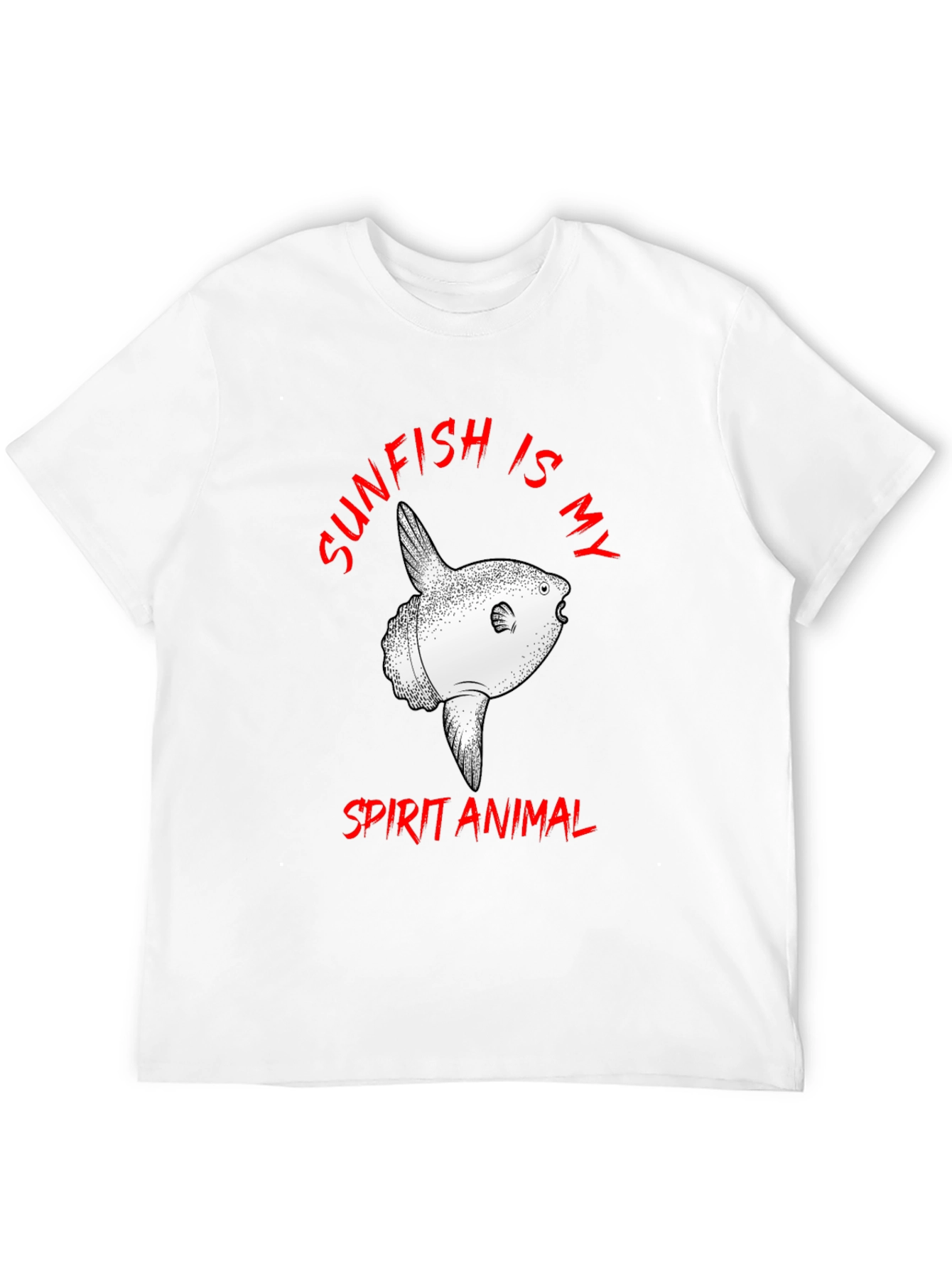 Sunfish Spirit Animal Graphic Tee - Black Cotton T-Shirt