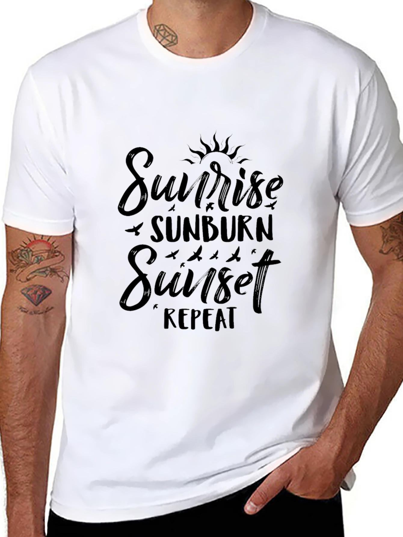Sunrise Sunburn Sunset Repeat Graphic Tee