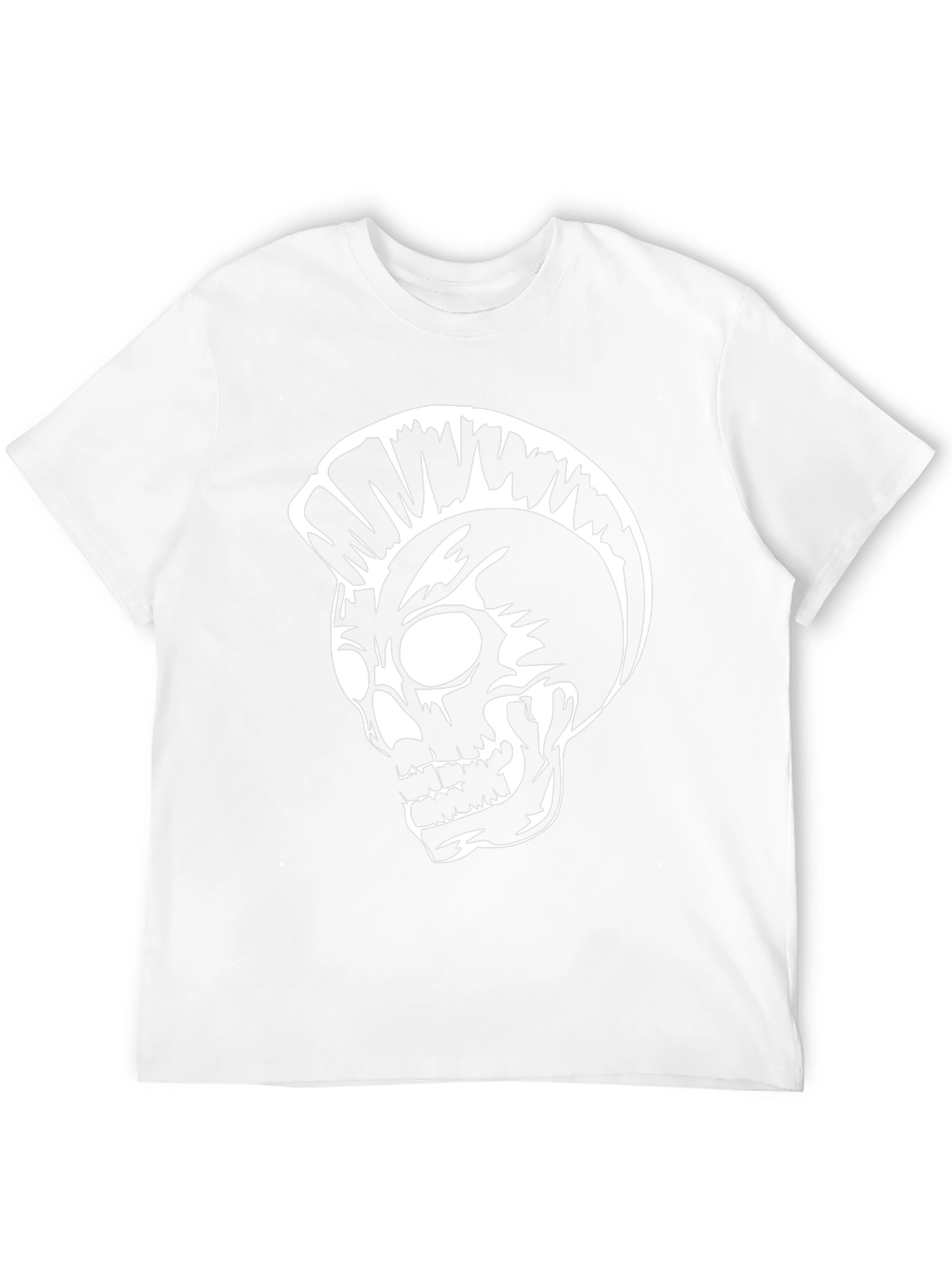 Punk Skull Graphic Tee - Black Cotton T-Shirt