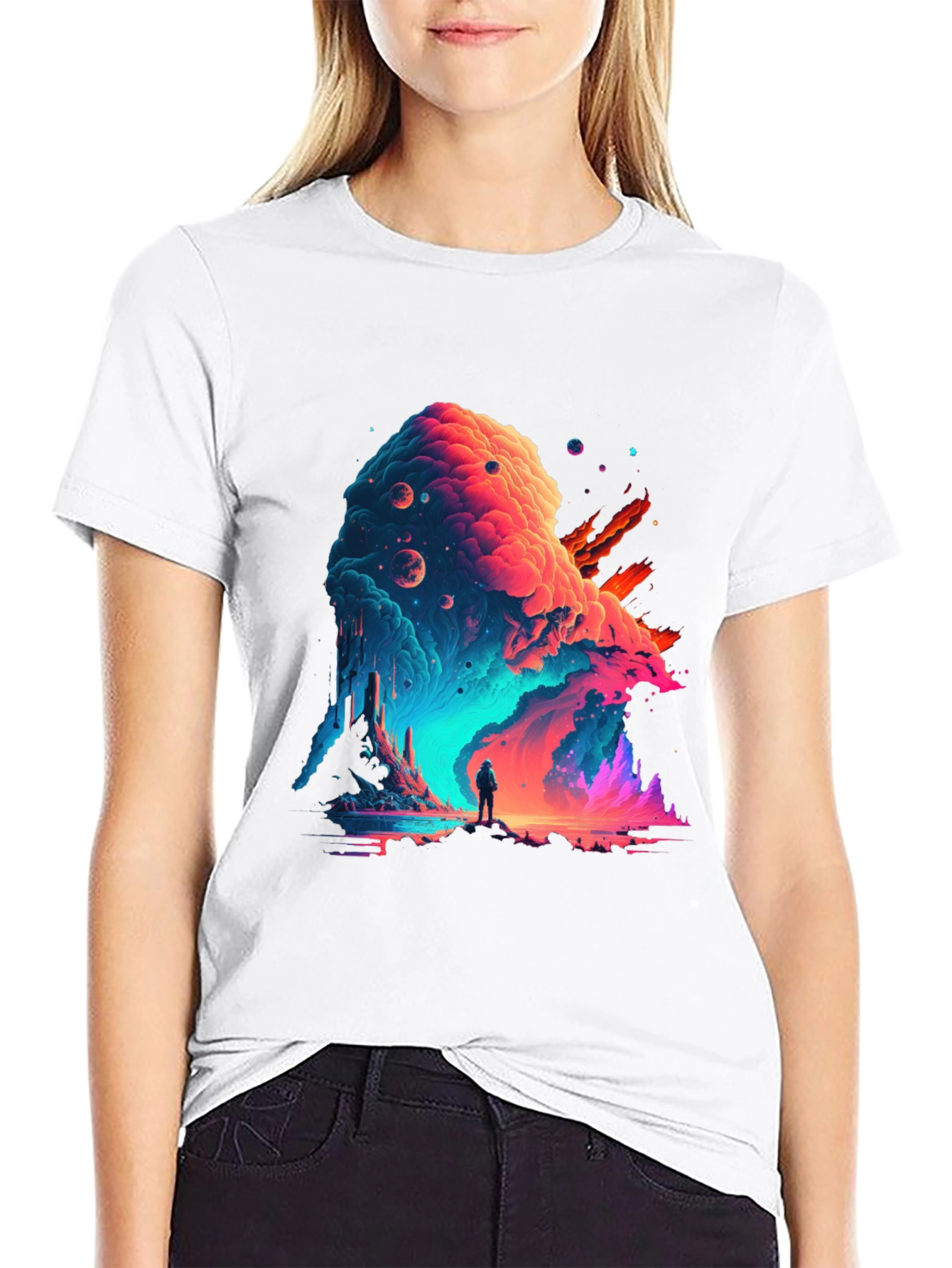 Cosmic Wanderer Graphic Tee - Stylish Space Adventure Shirt